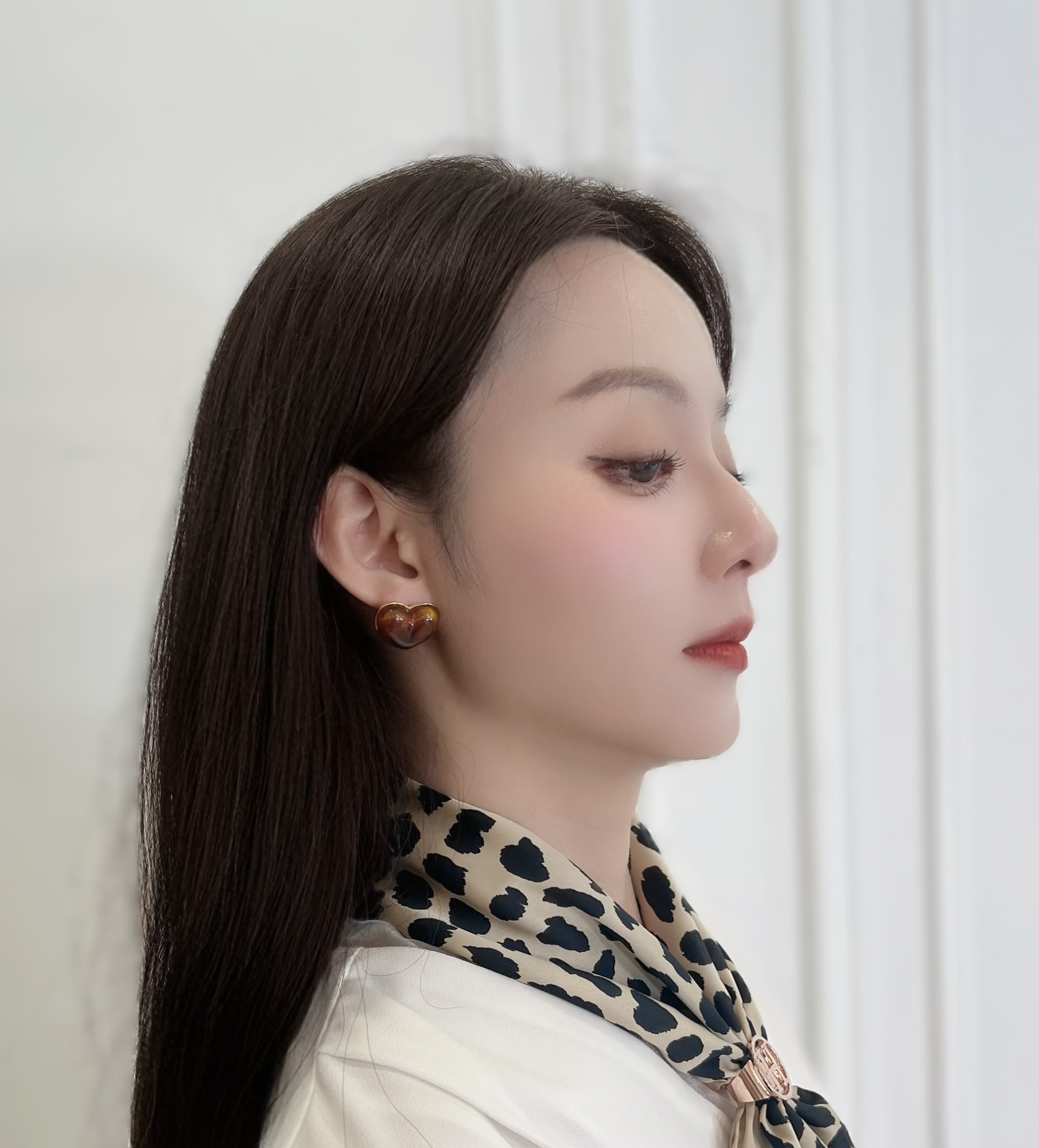 (穿搭亮點)琥珀愛心耳環組