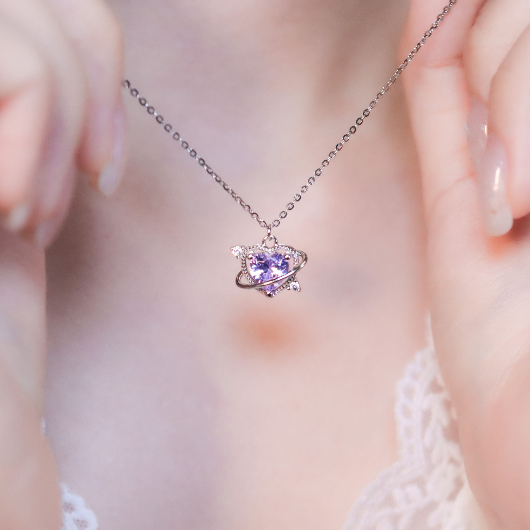 | 925純銀・白金 | 漫紫說愛你項鍊 | NE1492 |