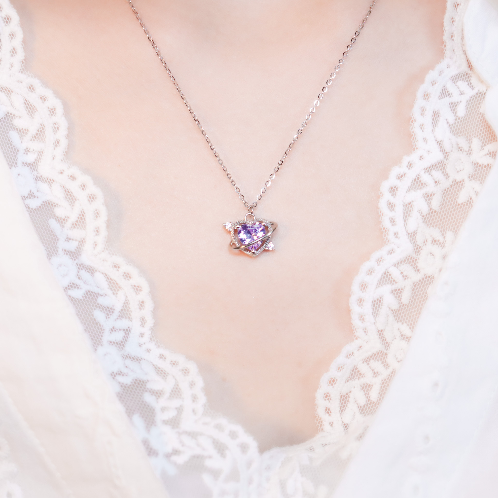 | 925純銀・白金 | 漫紫說愛你項鍊 | NE1492 |