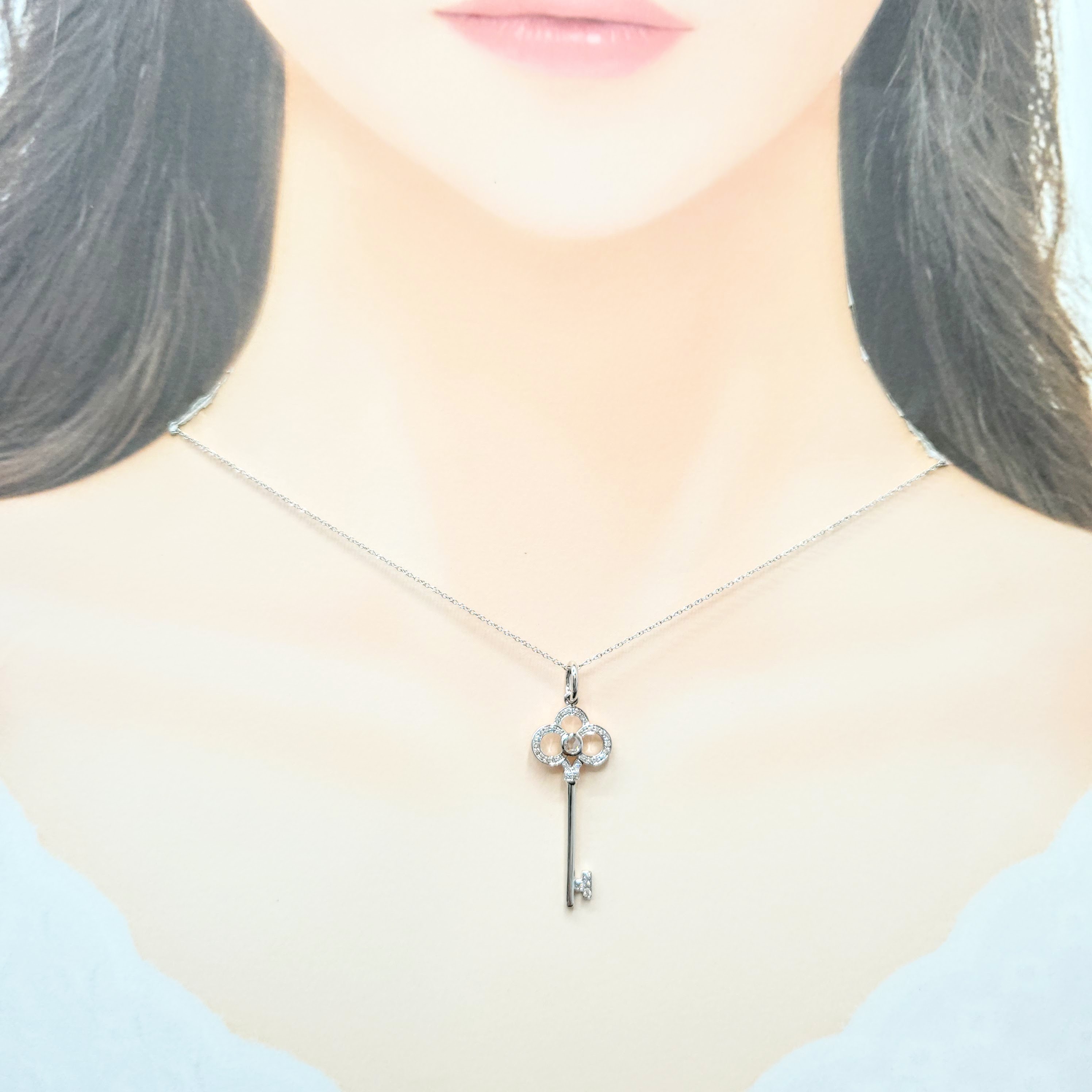 18K White Gold 0.17ct Diamond Pendant