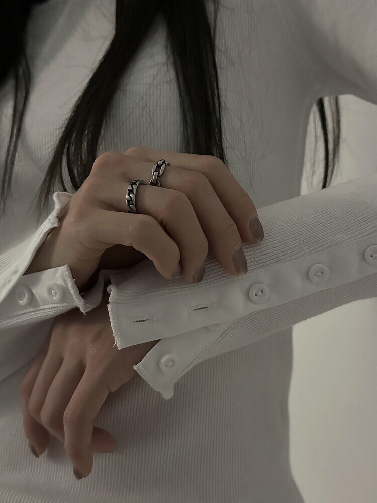 <快速出貨> iDol愛牌🪽 韓國 OFUSE matt chain ring 霧面鍊條戒指