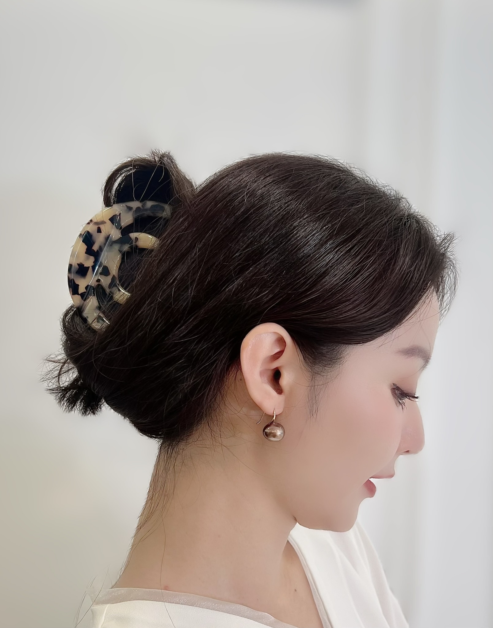 垂墜棕色珍珠耳環