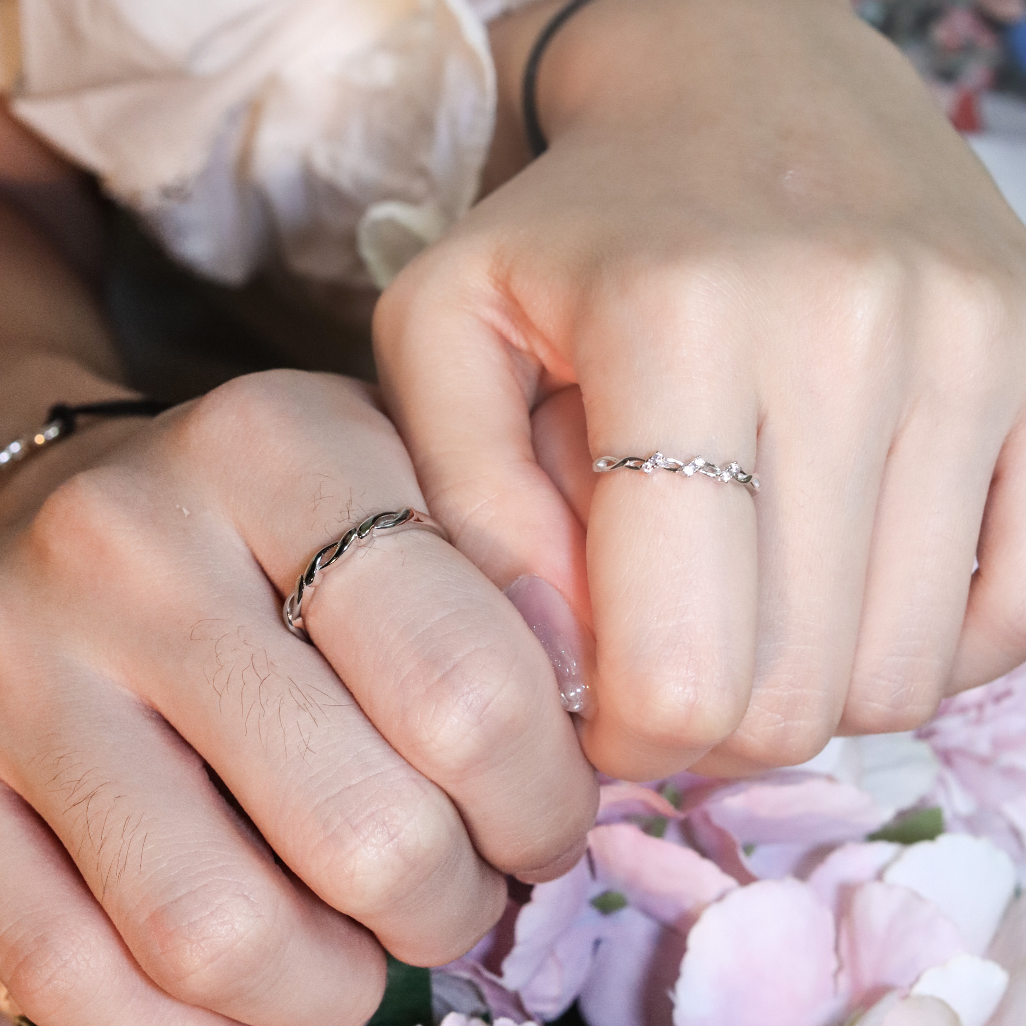 | 925銀・白金 | 華爾茲轉身情侶戒指 （男款 /女款）  | RI0903 |