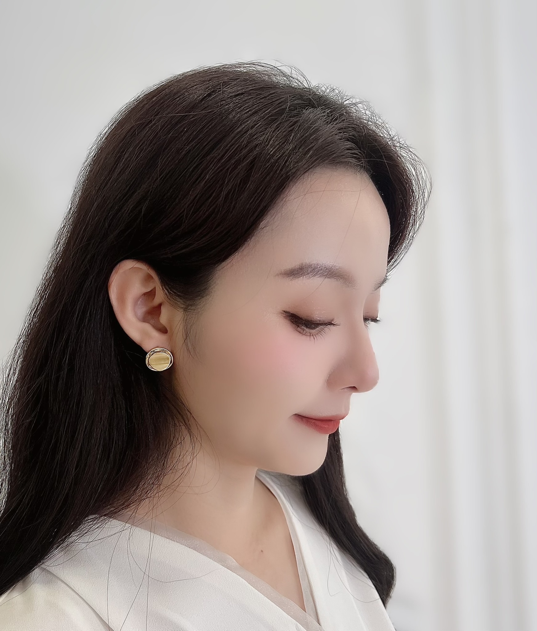 雙圓百搭金屬耳環