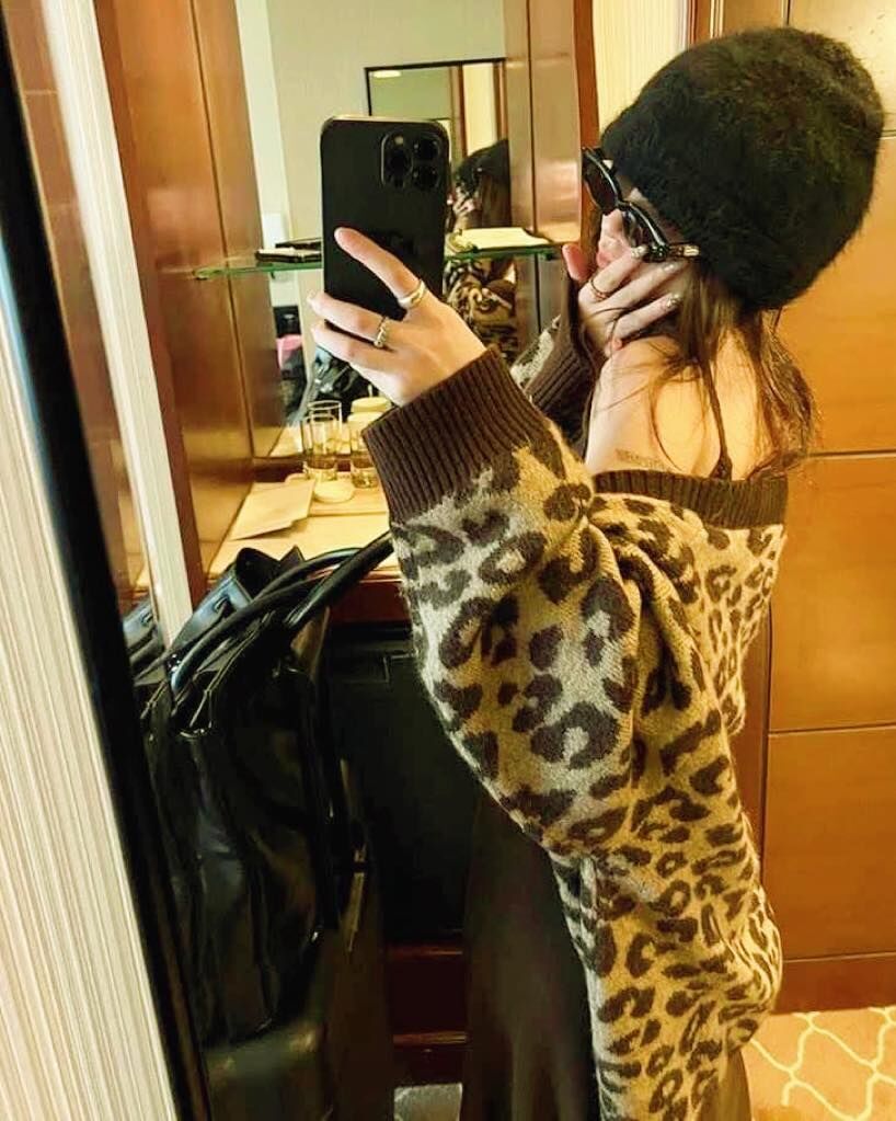 【時髦百搭的豹紋針織造型外套】（現貨）