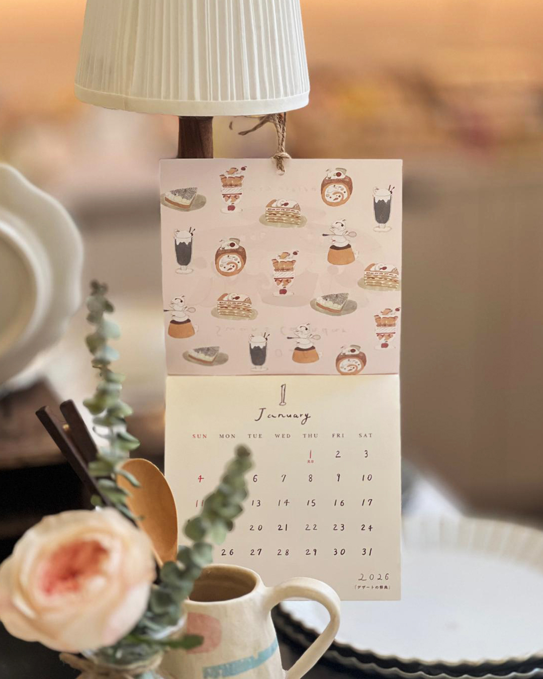2026 天鵝迷你月曆｜插畫家 Tobimatsu Shoichiro