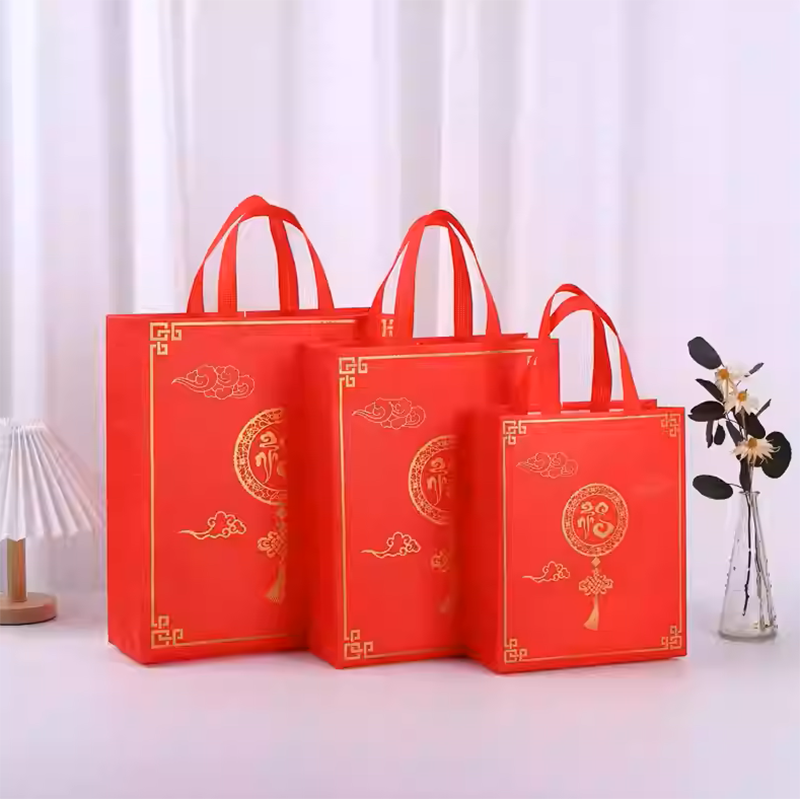 新年覆膜不織布手提袋春節福袋 升級送單色LOGO NY2028