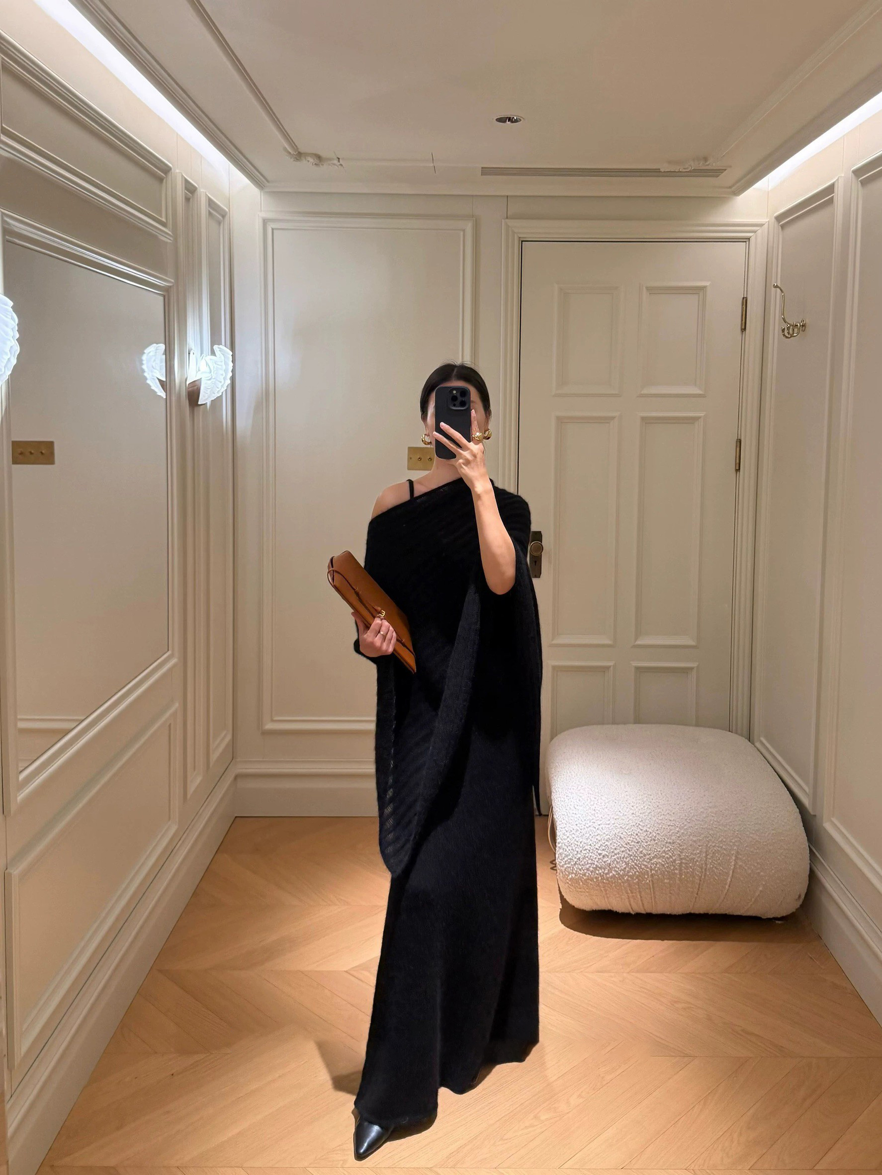 溫柔女子織紋感披肩+細肩帶長洋裝SET-S-M / 2色 (Elegant & Love)