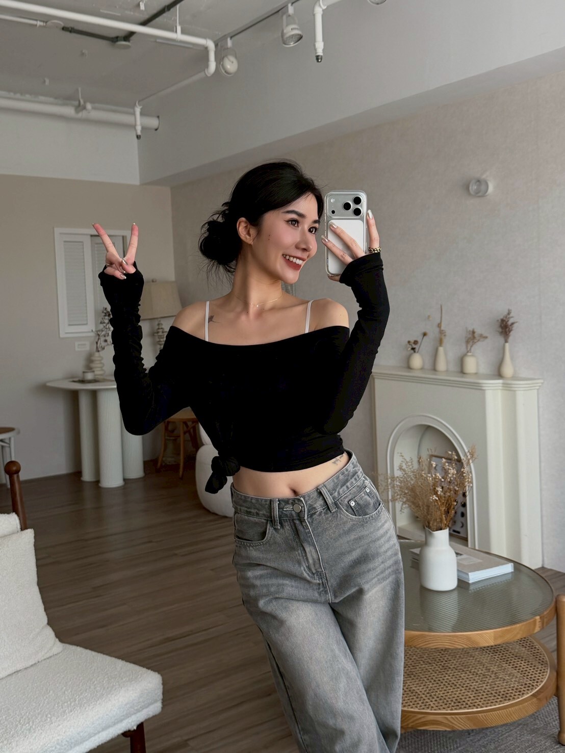 超彈!圓領素面長袖上衣