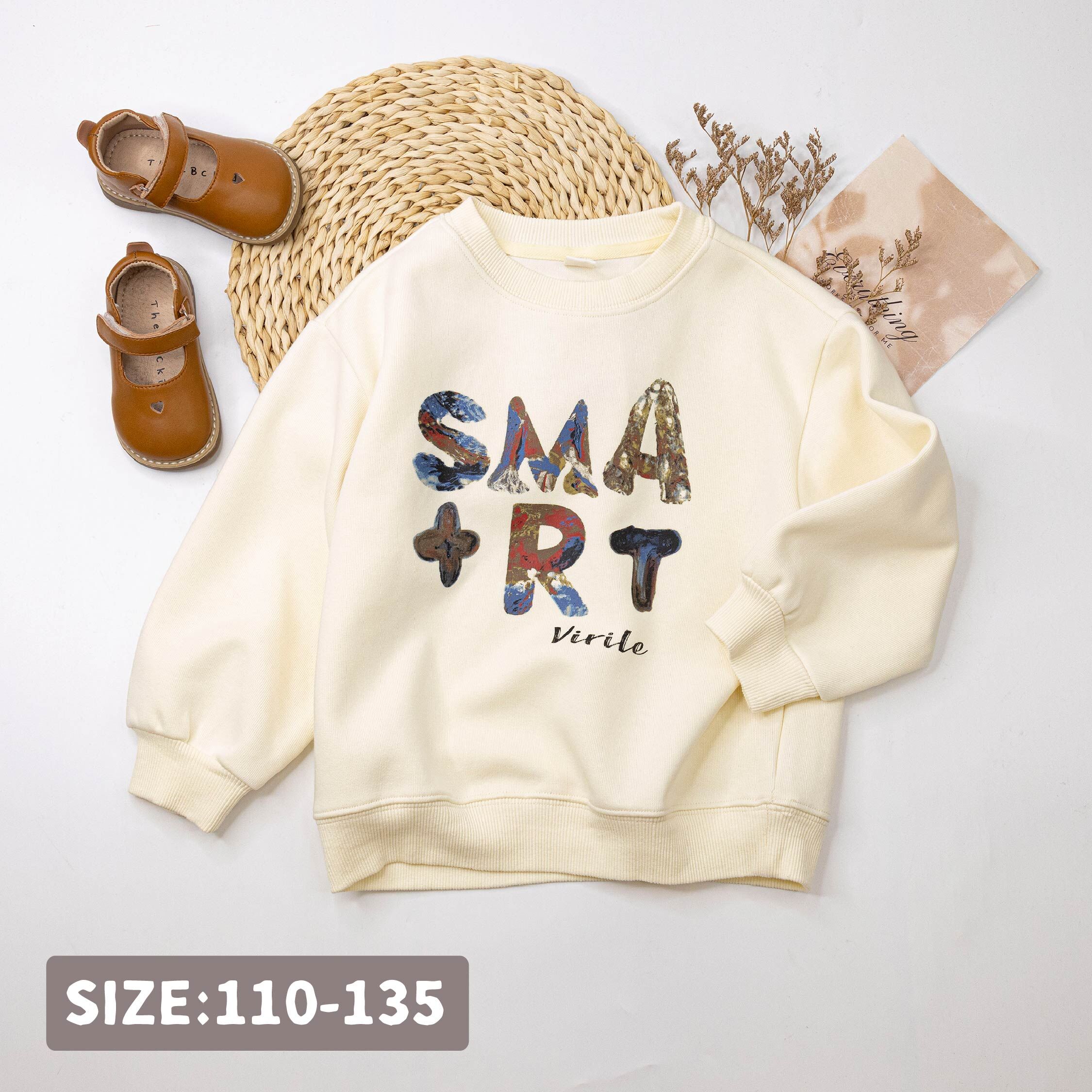 【H55221】藝術油畫字母設計上衣