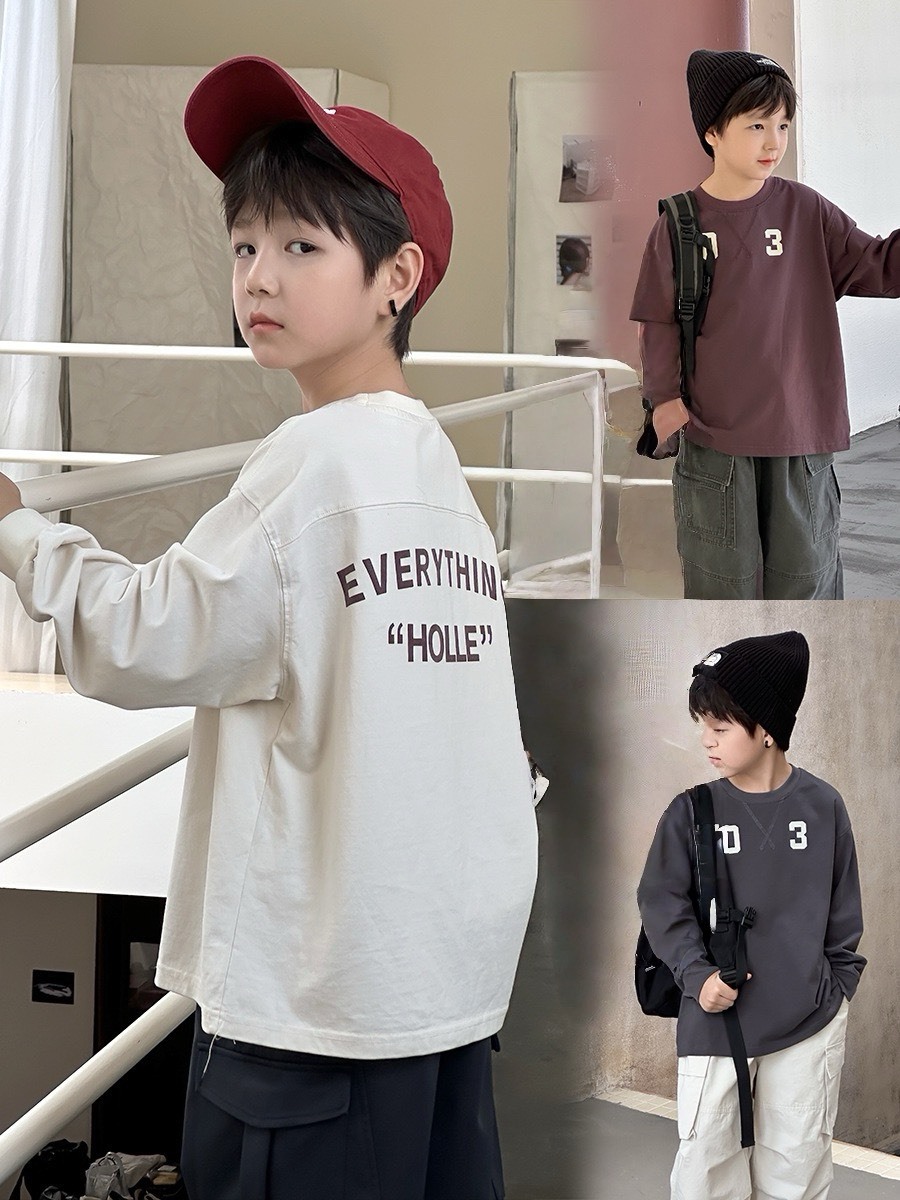 簡約英字長袖上衣