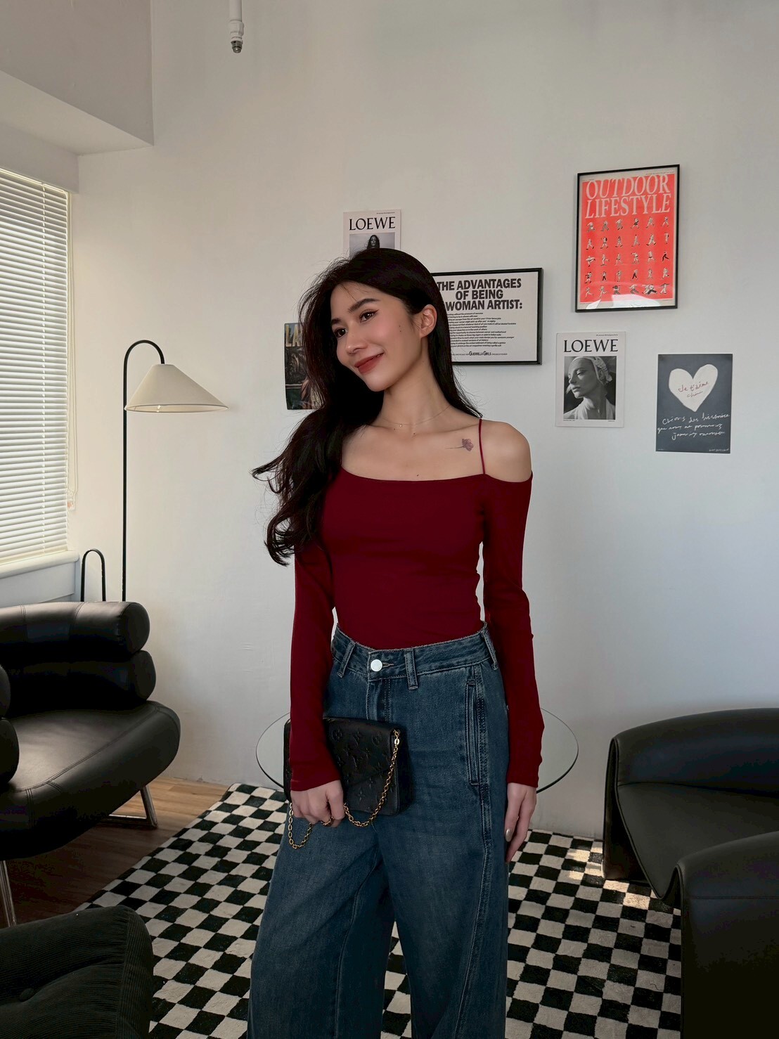 彈棉露肩長袖BRATOP