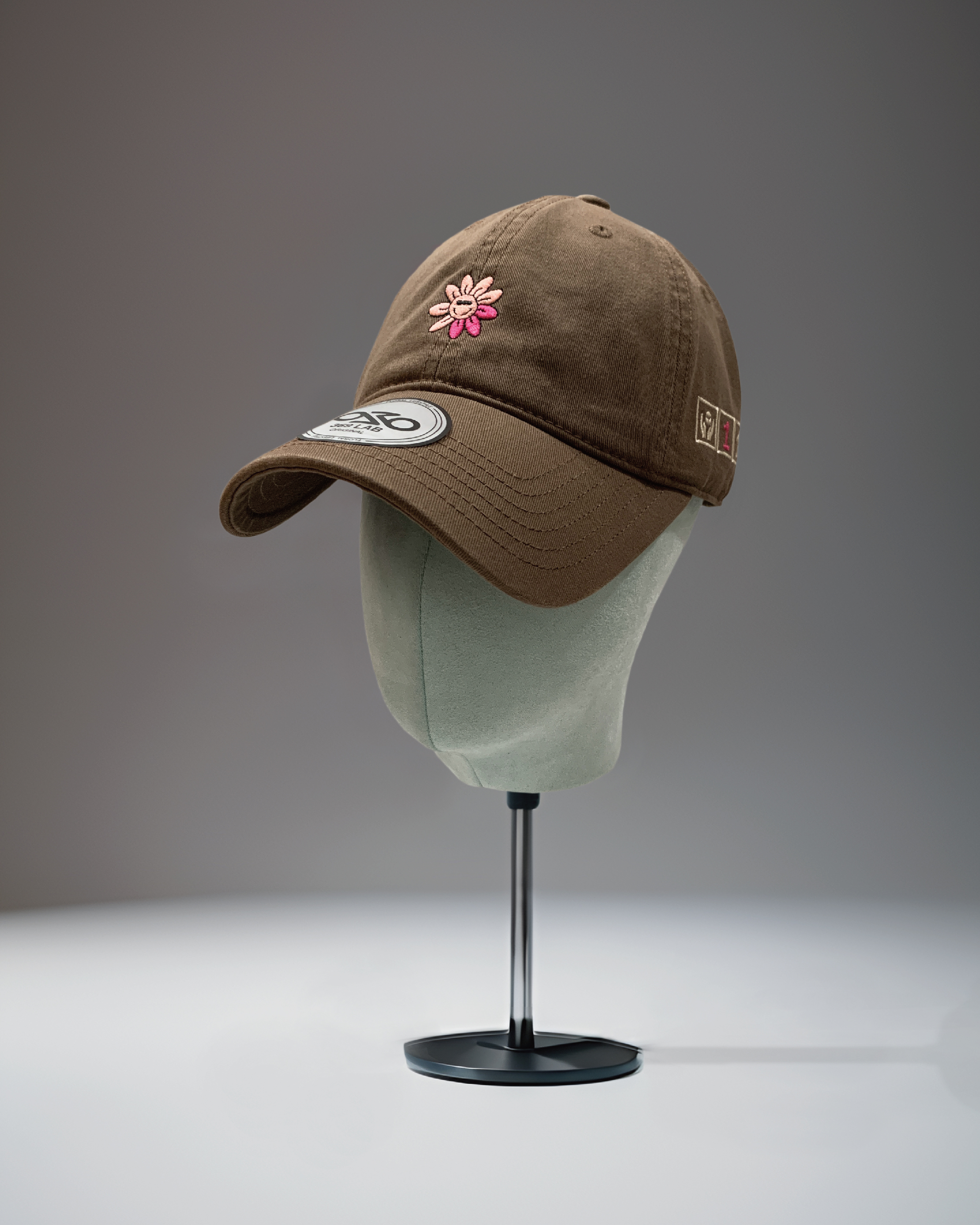 369Lab Pink Baby Flower Cap - Brown