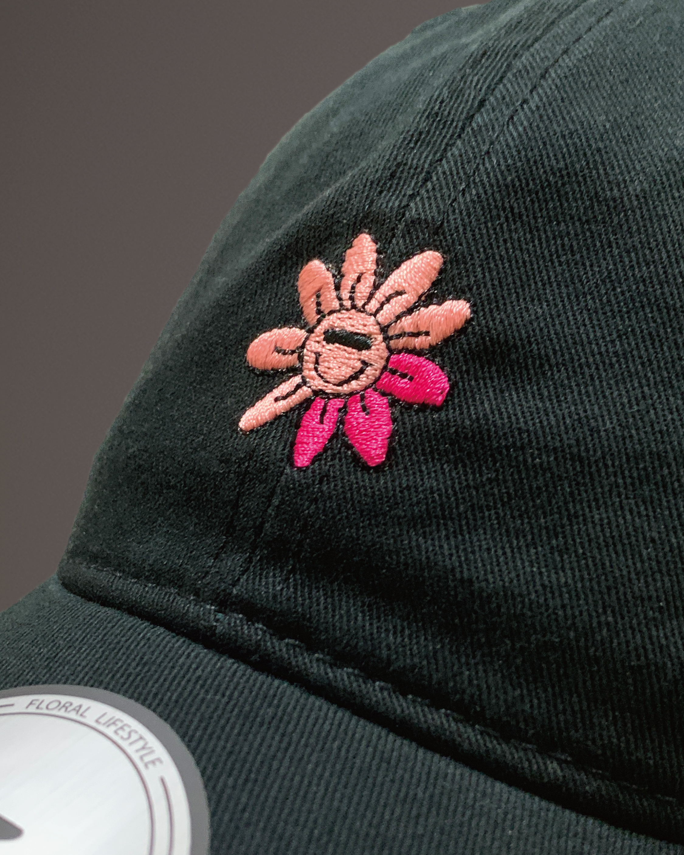 369Lab Pink Baby Flower Cap - Black
