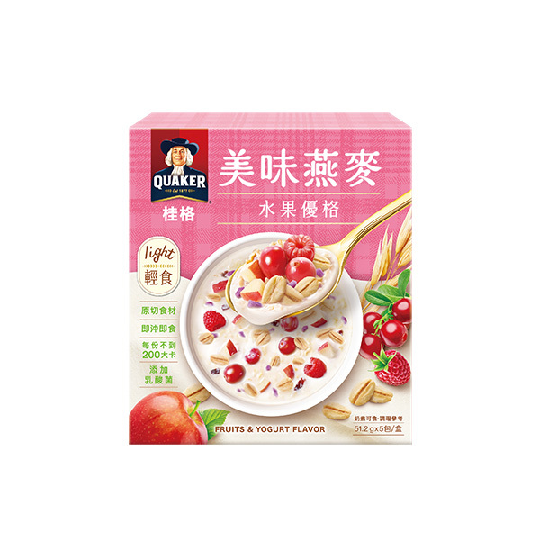 桂格 美味燕麥水果優格盒裝51.2gX5包 [滿2件+1元多1件活動商品，請勿直接購買]