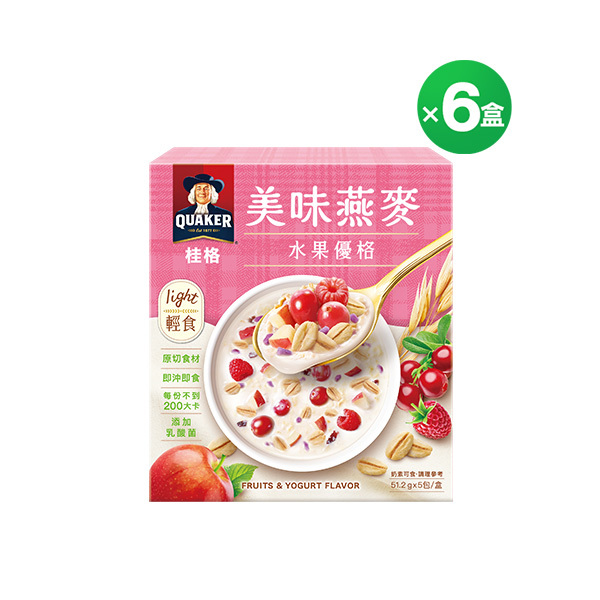 桂格 美味燕麥-水果優格 5包X6盒 (新舊包裝成分相同，請安心購買)