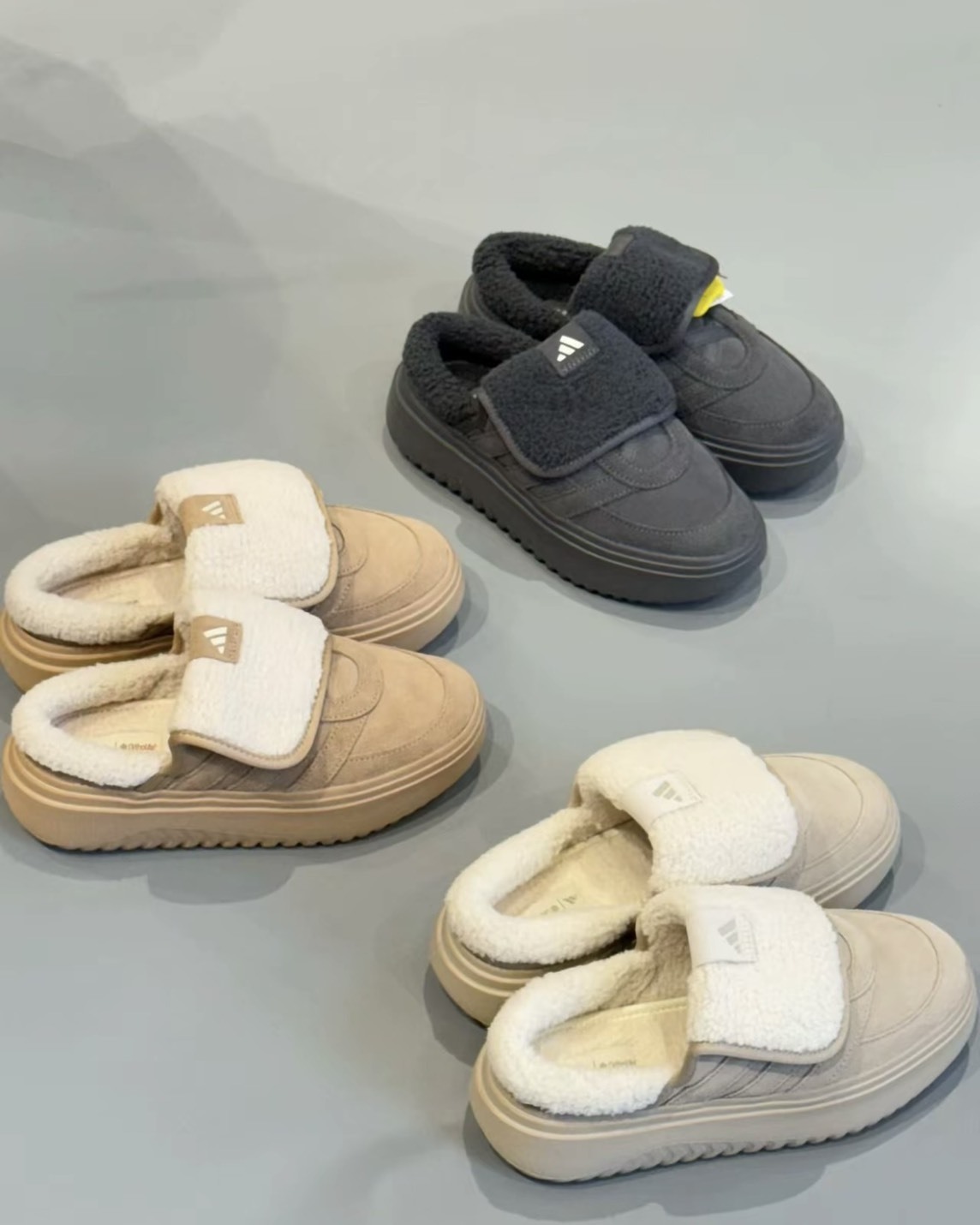 【現貨】ADIDAS W GRAND COURT MULE 翻蓋鞋舌 毛毛拖 3色 JS4998