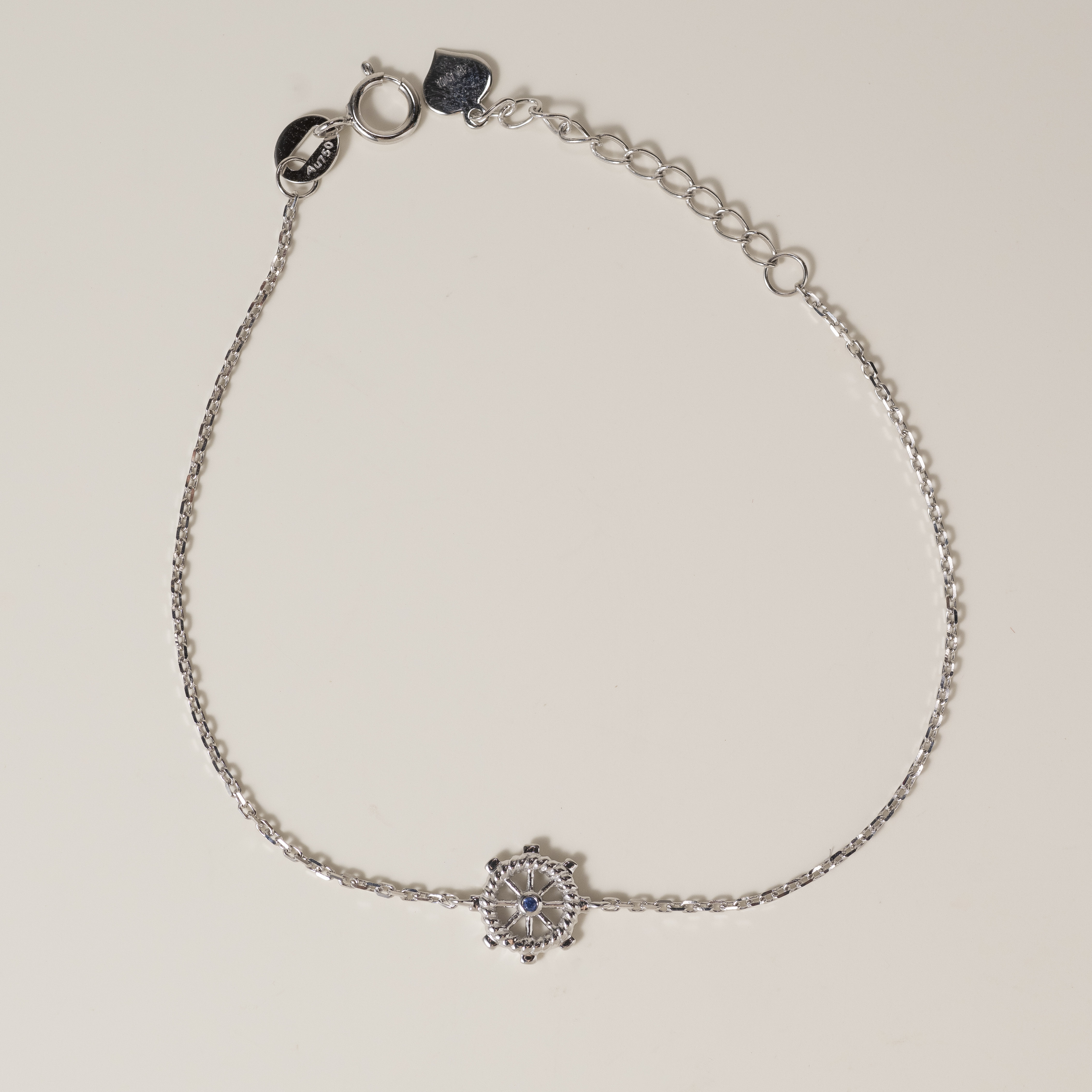 18K Blue Sapphire Rudder Bracelet