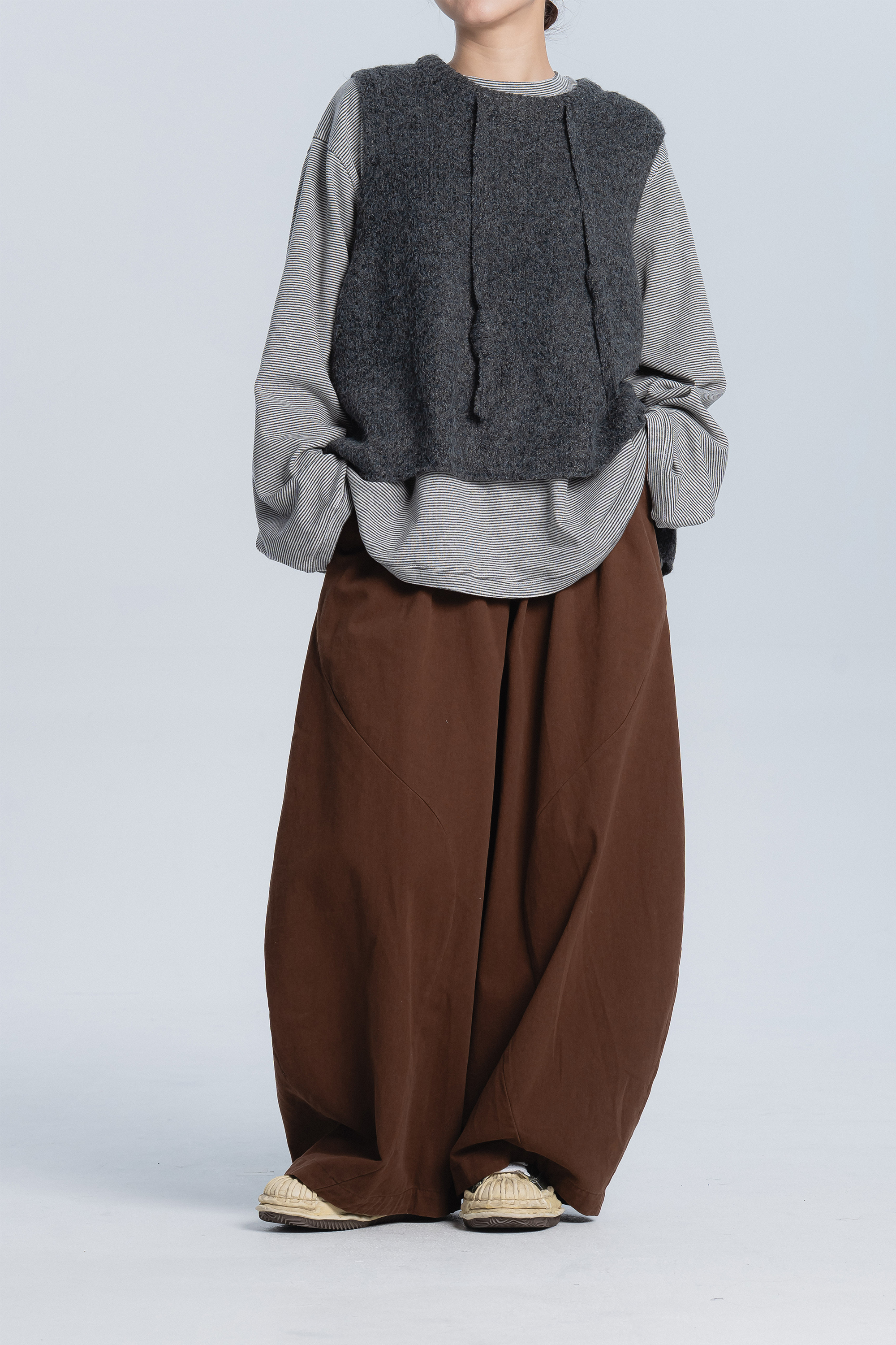 最愛復古色系繭型長褲 3色