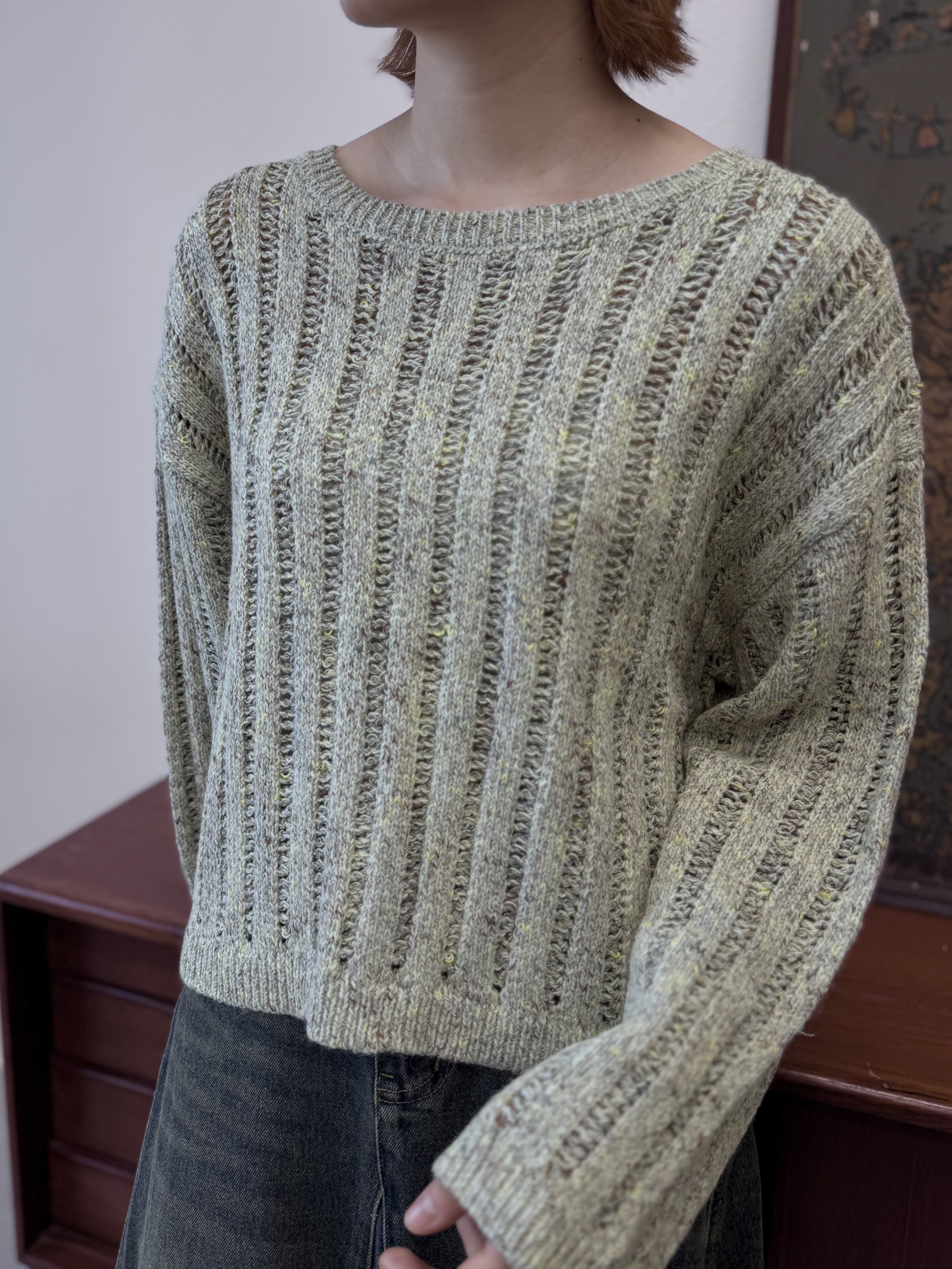 彩點～ 疏針編織針織上衣 - BL51522