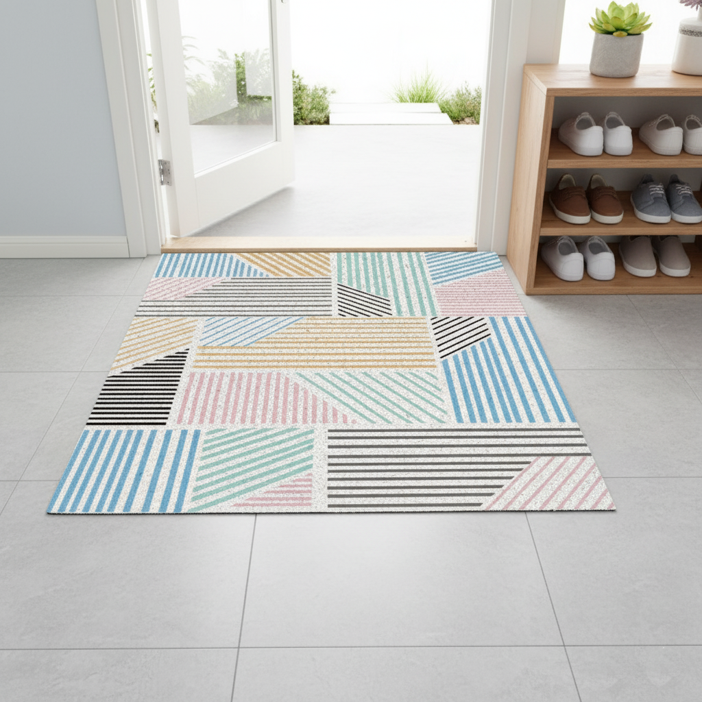 幾何抽象風格進門除塵地墊