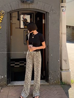 ᴴᴼᵀ ▸▸店長推薦◃◃ 秋冬新款/百折豹紋寬褲 MANIFEST正韓🇰🇷