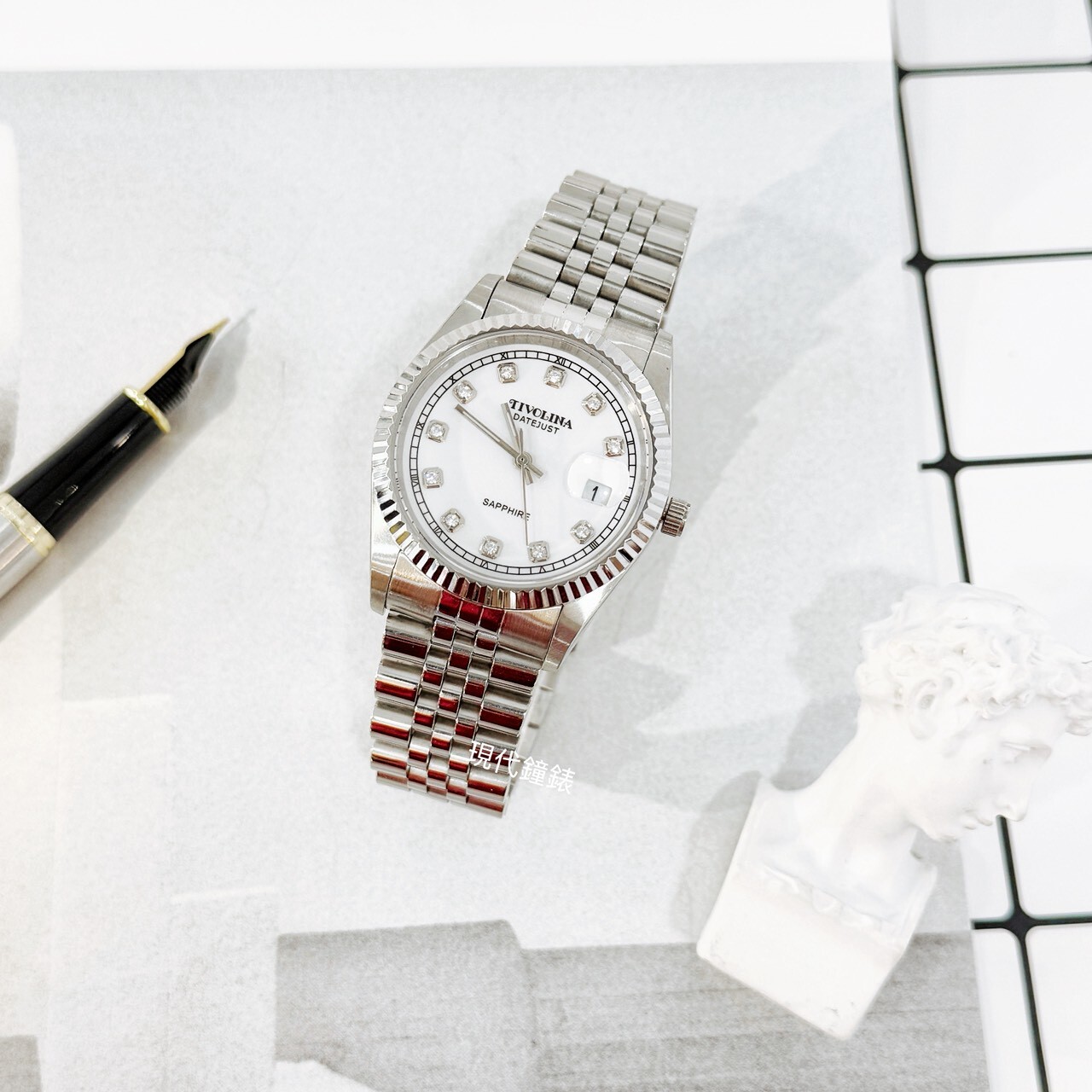 【TIVOLINA 小紅帽】奢華點鑽錢幣紋腕錶 MAW3693-DN 36mm 現代鐘錶