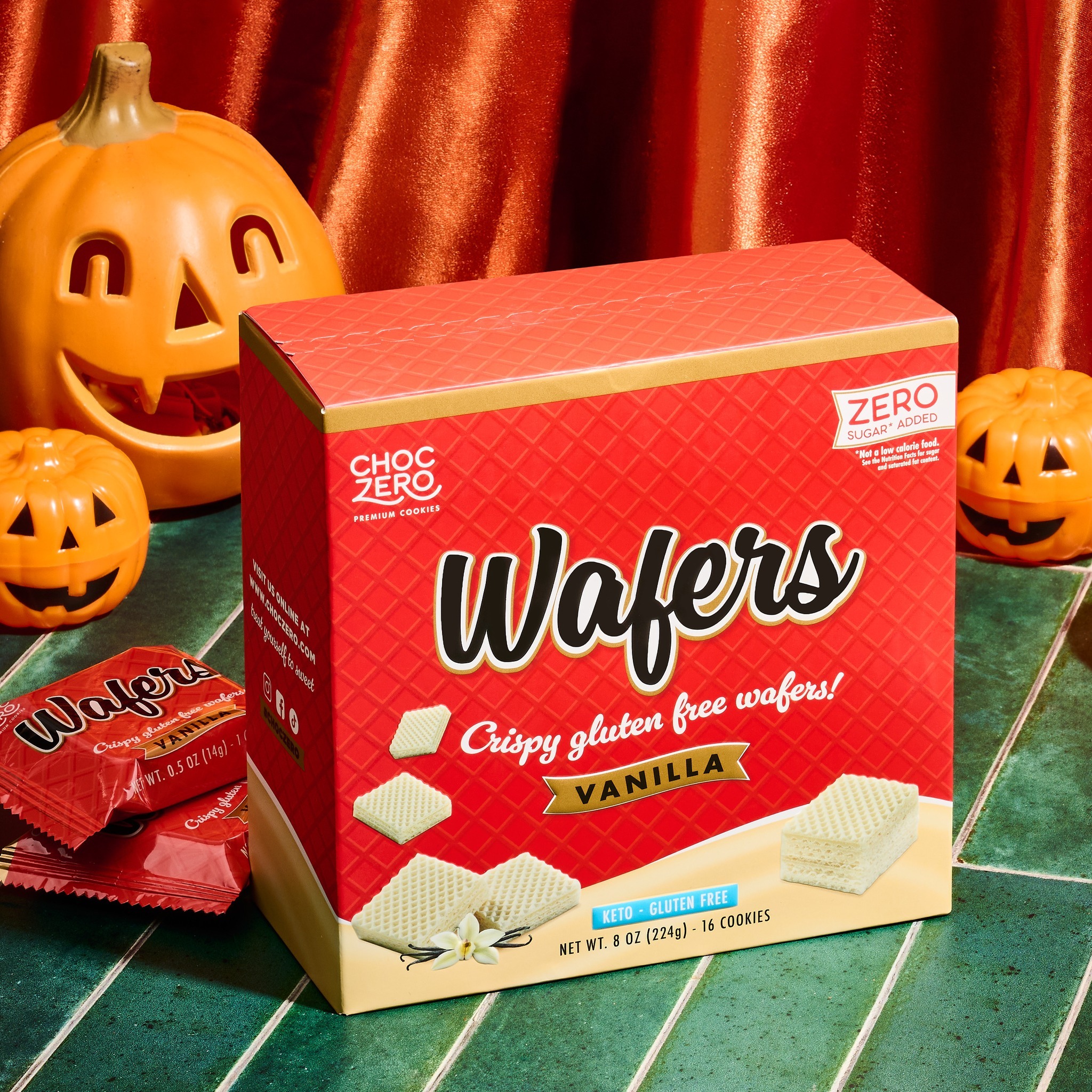 Choczero 無麩質低碳雲尼拿威化餅 #無添加糖 224g -16塊威化餅