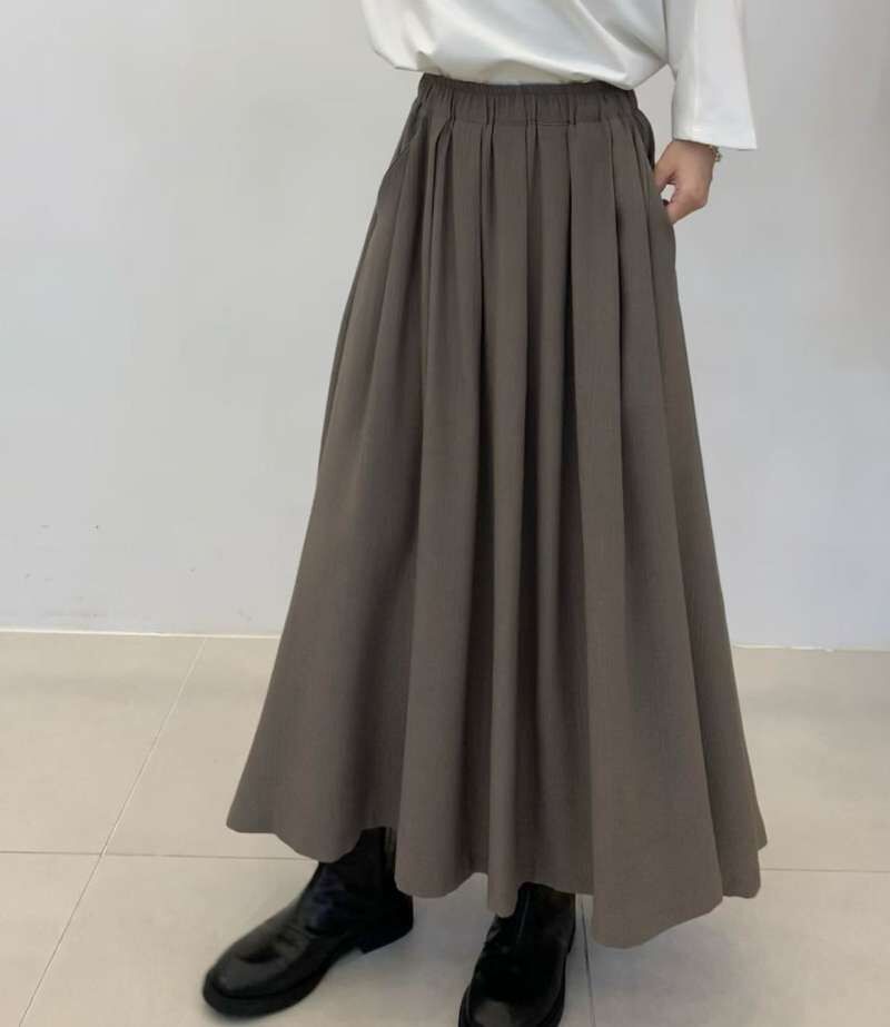 FP5102 人造絲全鬆緊樹木紋半身裙