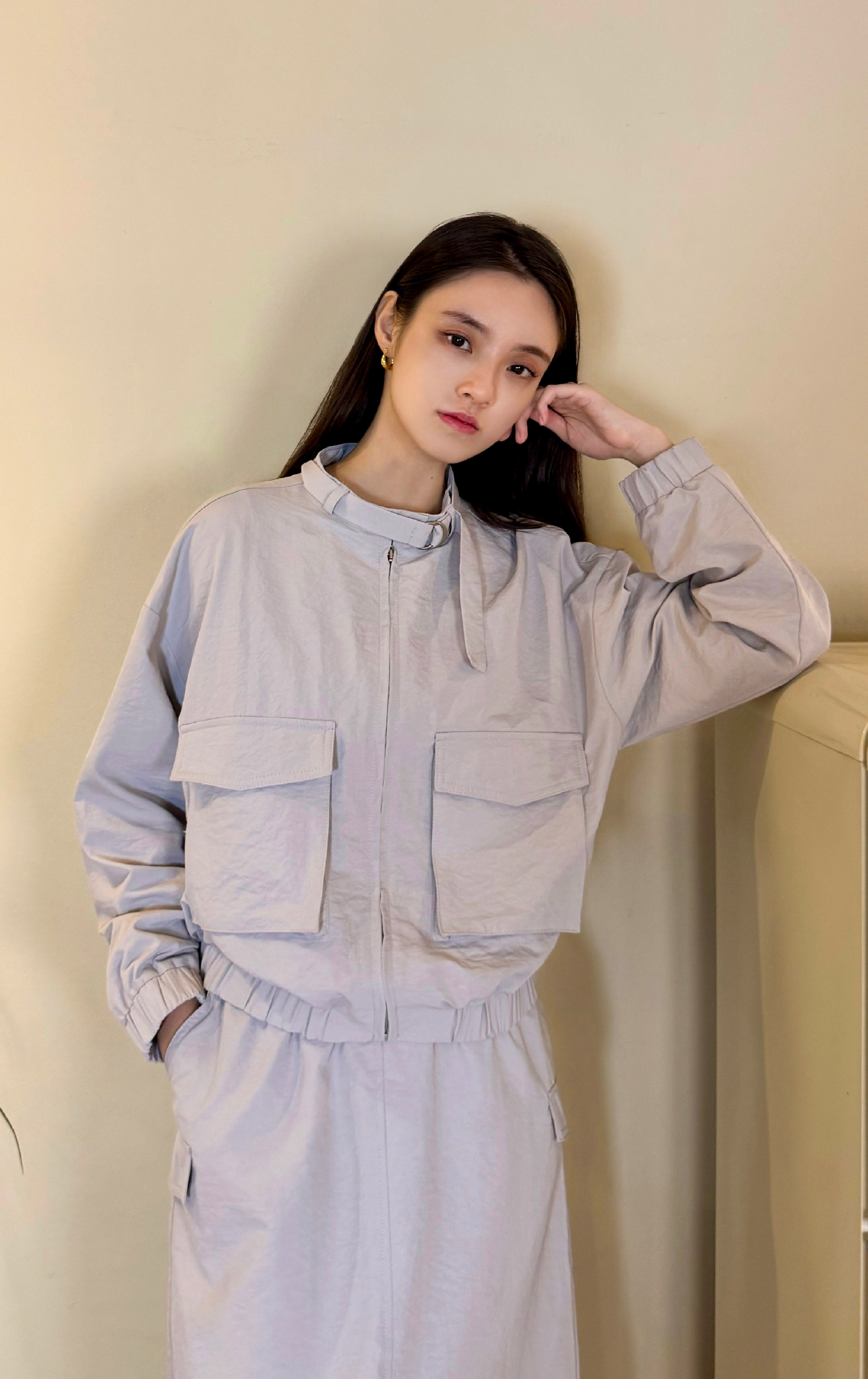 D-neck Button Jacket JK0172