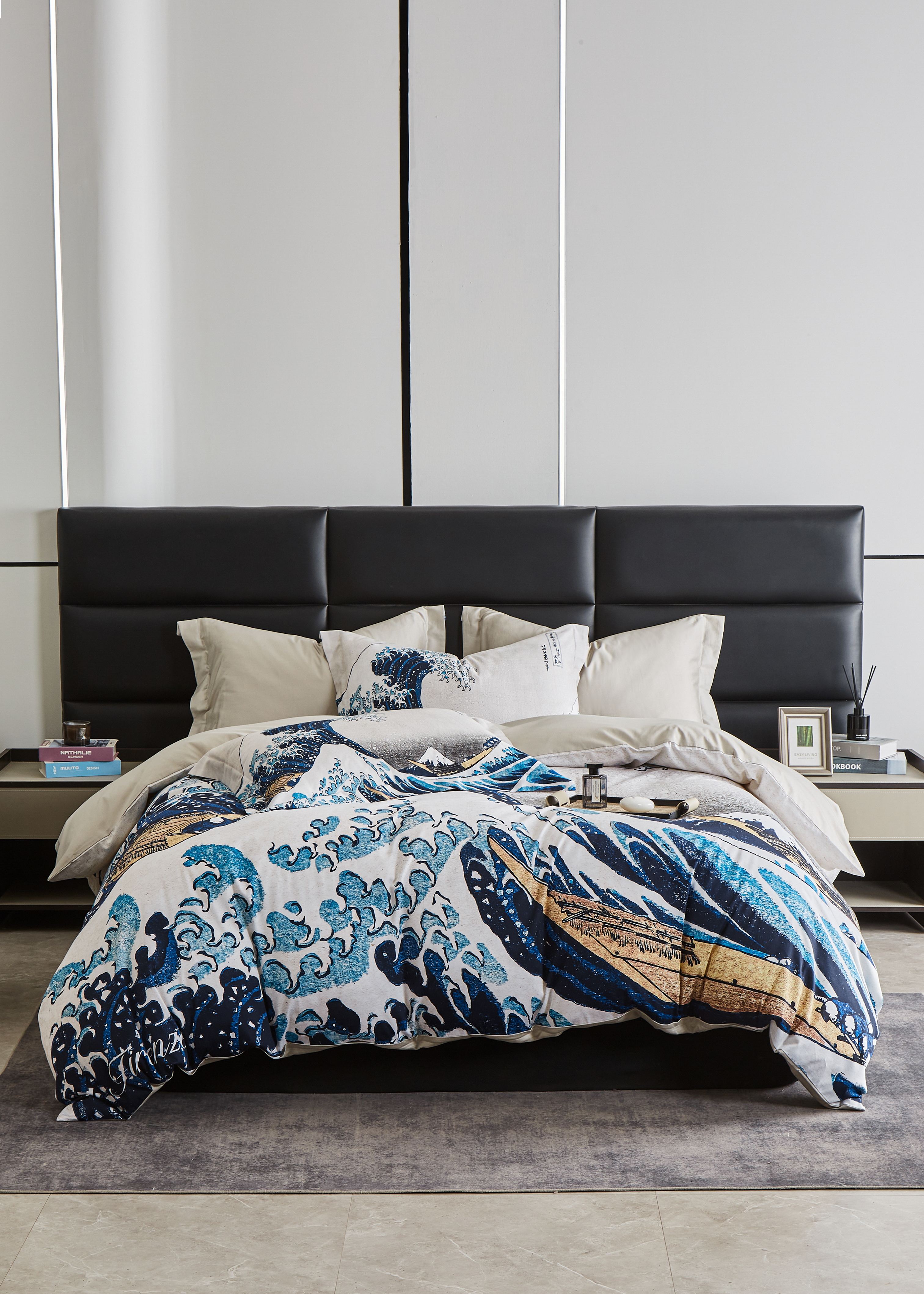 浮世繪藝術床包｜葛飾北齋《神奈川沖浪裏》