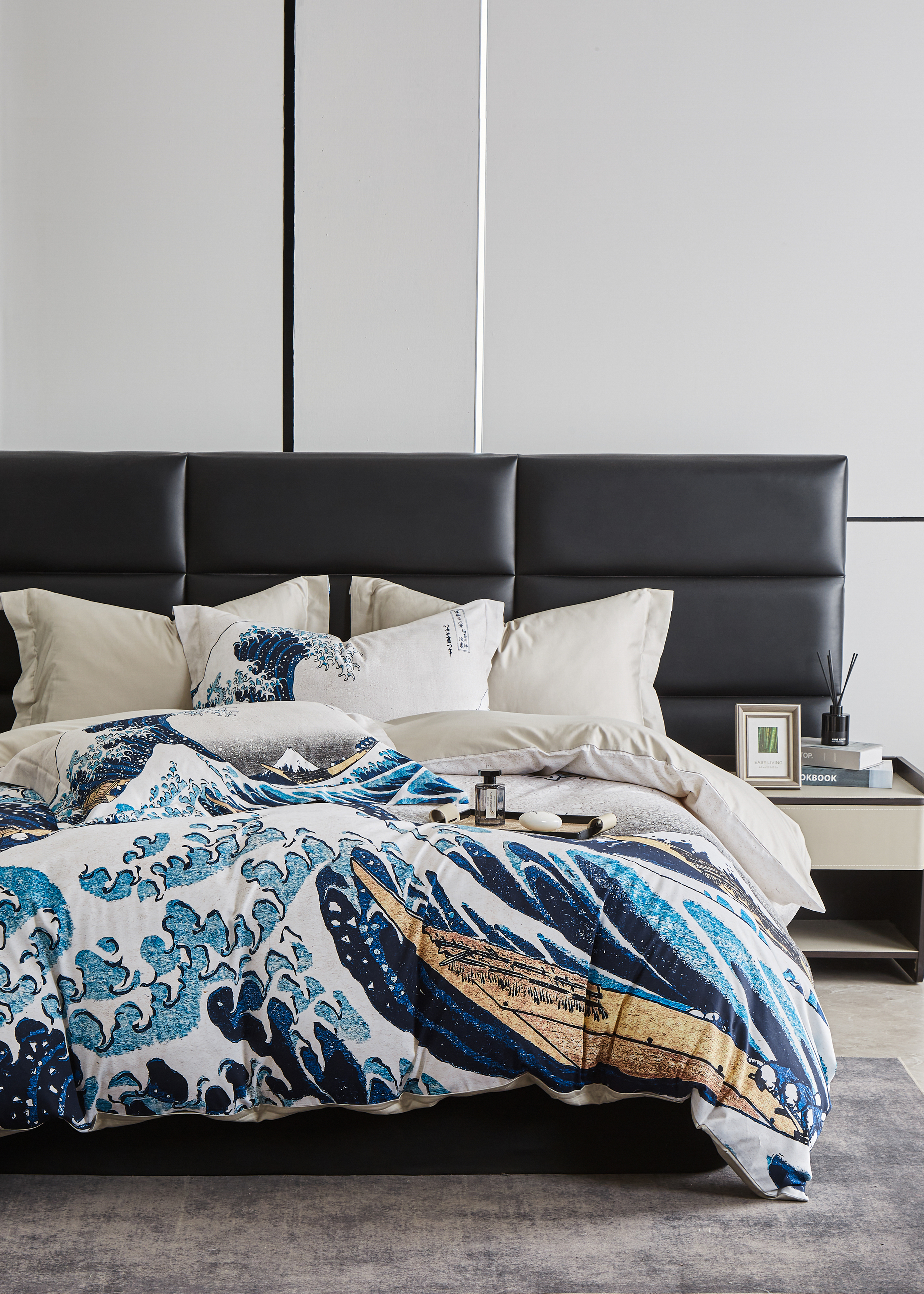 浮世繪藝術床包｜葛飾北齋《神奈川沖浪裏》