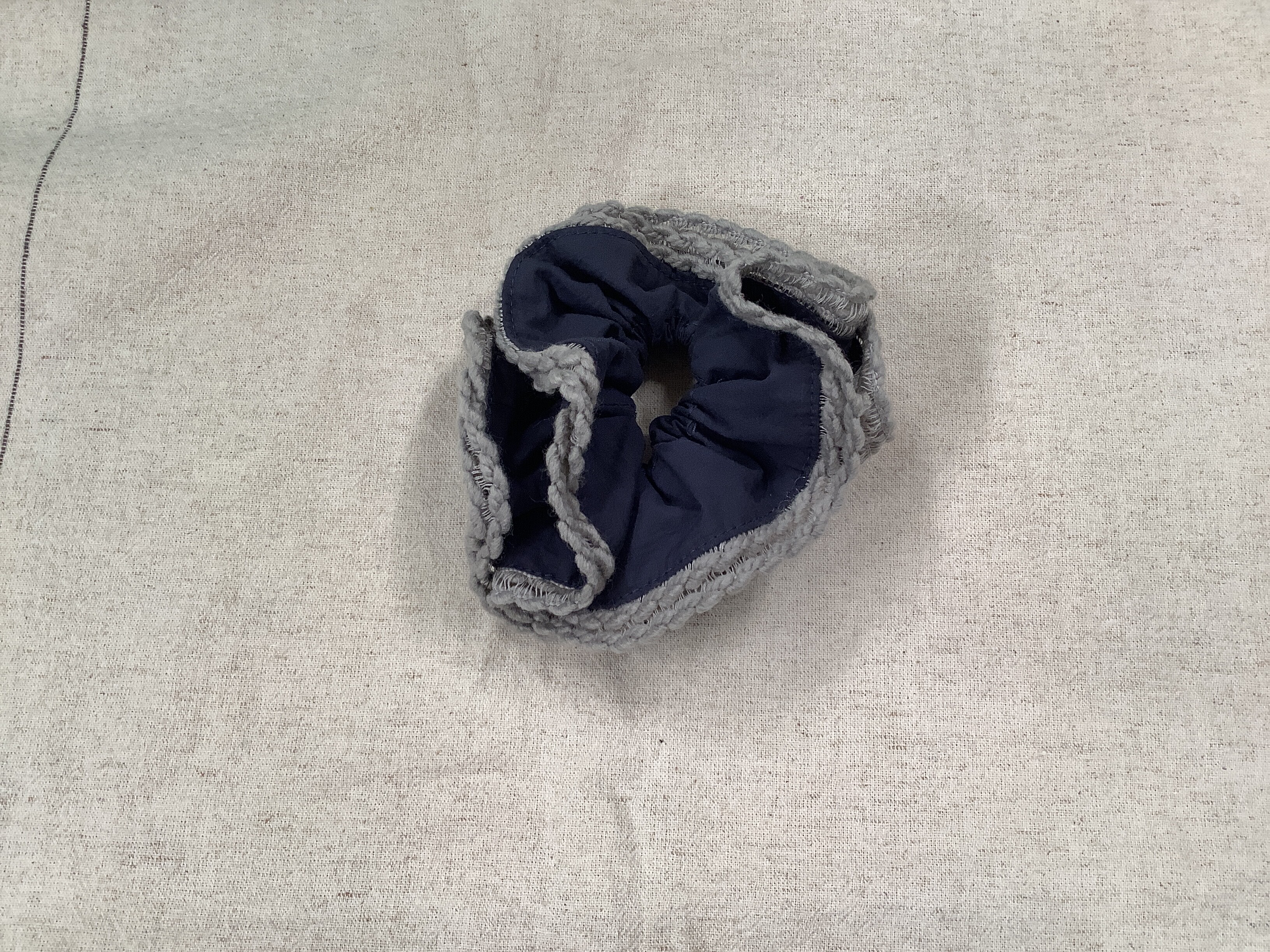 雙層毛線邊髮圈