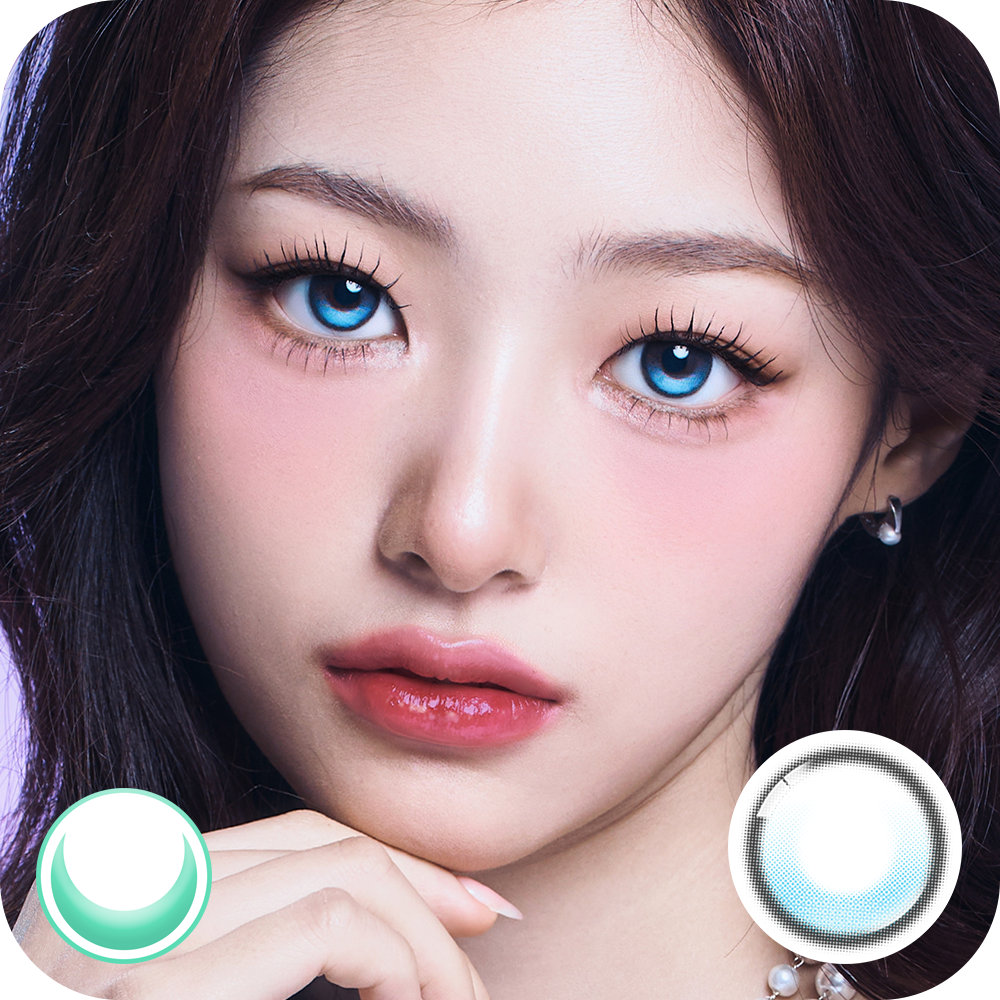 [瑩光月拋] Lenbling 𝐏𝐑𝐄𝐌𝐈𝐔𝐌 𝐋𝐔𝐍𝐀 𝐆𝐋𝐎𝐖 1 Month Blue｜彩妝隱形眼鏡｜每盒2片