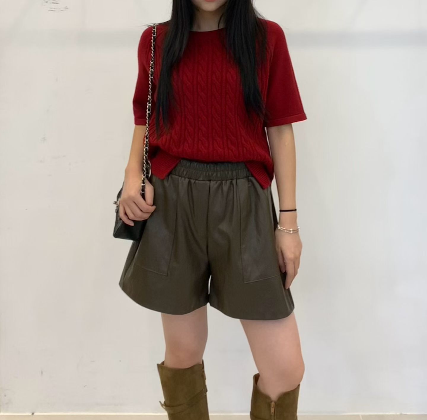 FP5106 合成皮全鬆緊短褲