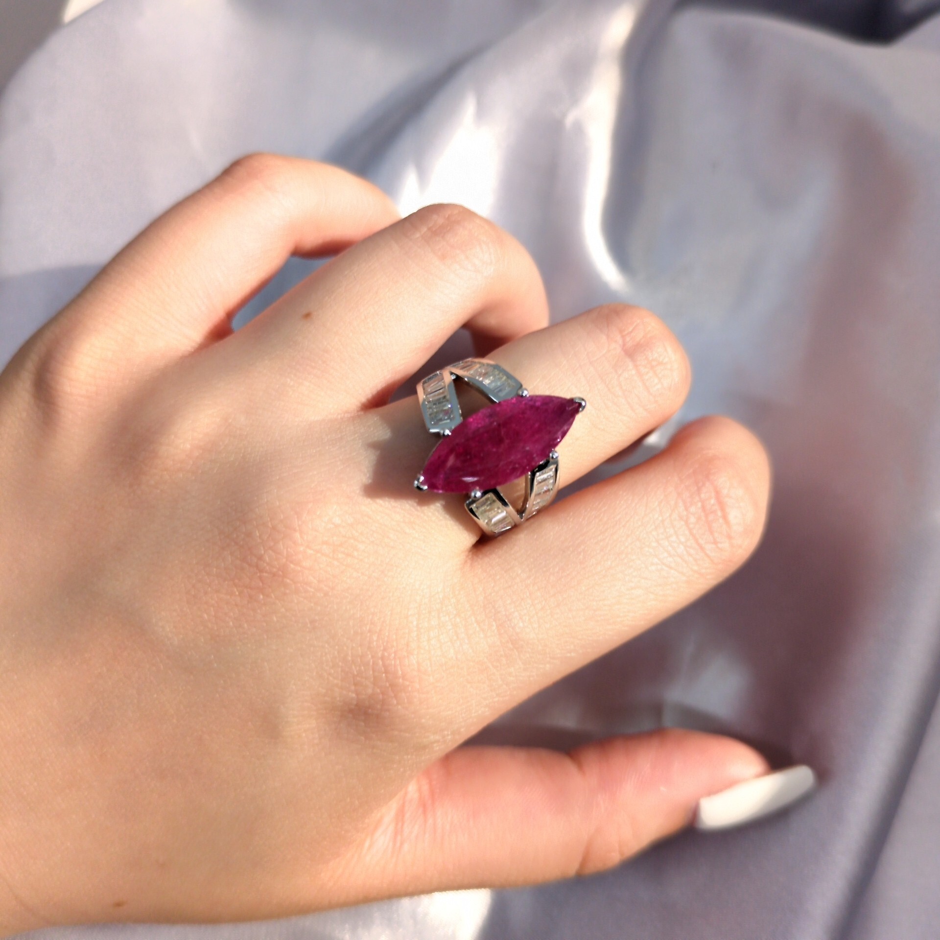 18K White Gold 4.95ct Ruby and Diamond Ring