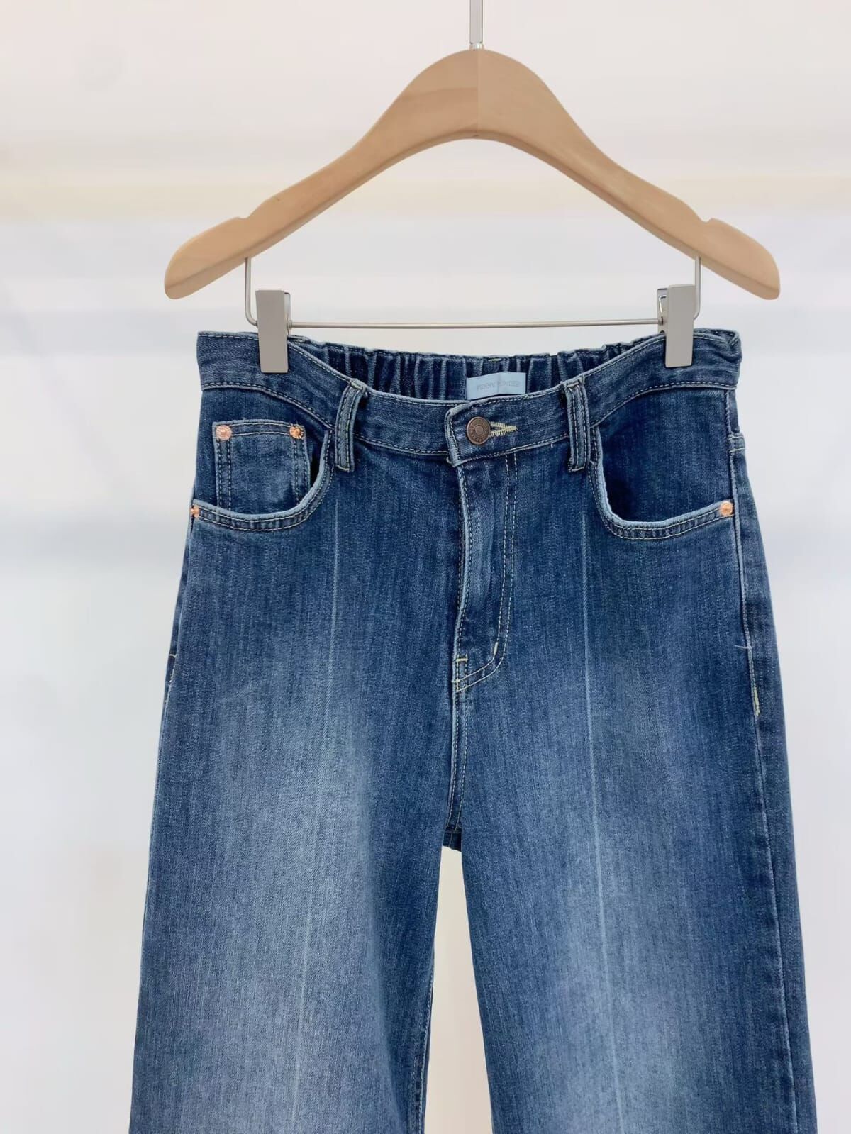 FP5110 後鬆緊微喇刷色牛仔褲 (S/M/L)