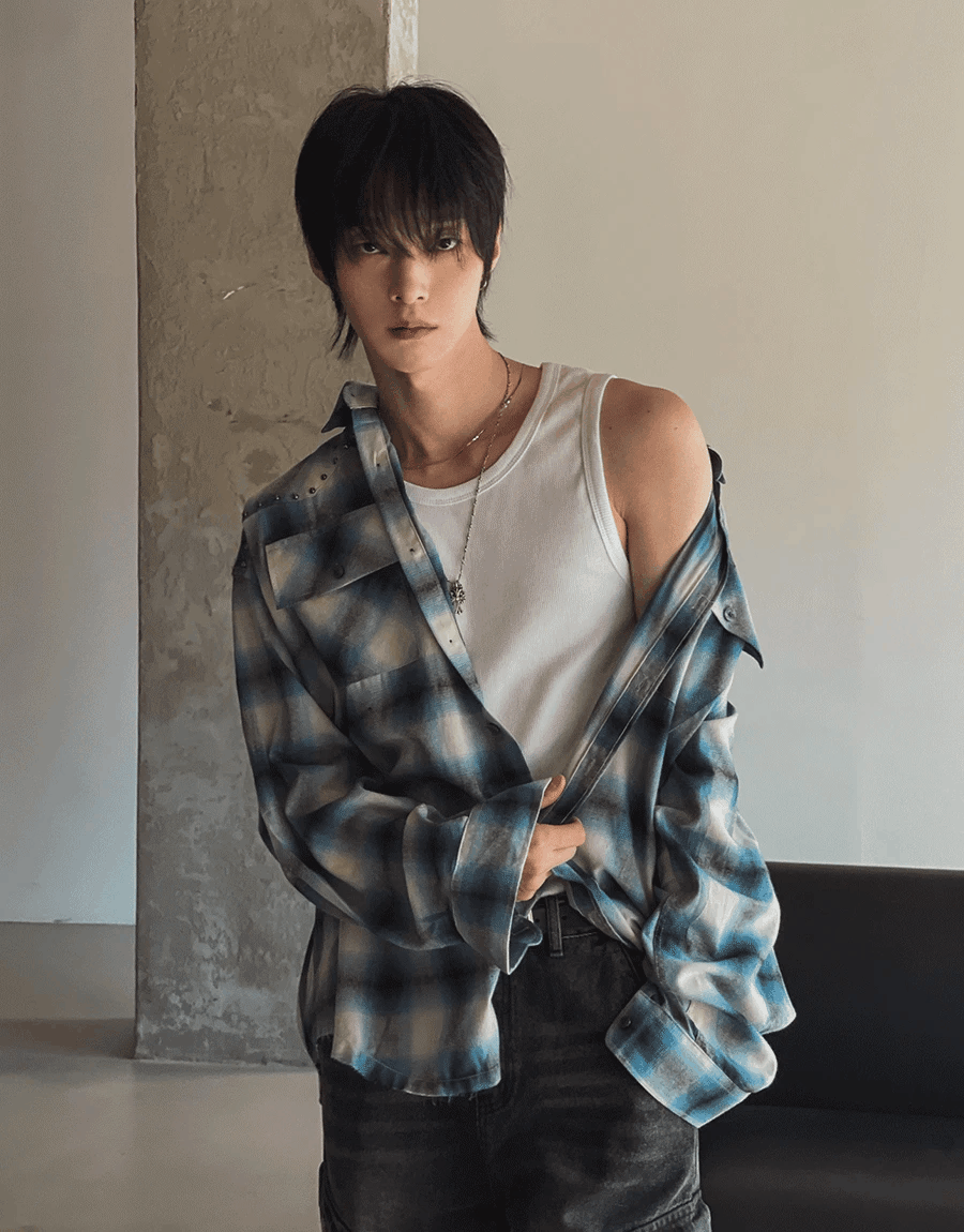 鉚釘西部格紋襯衫