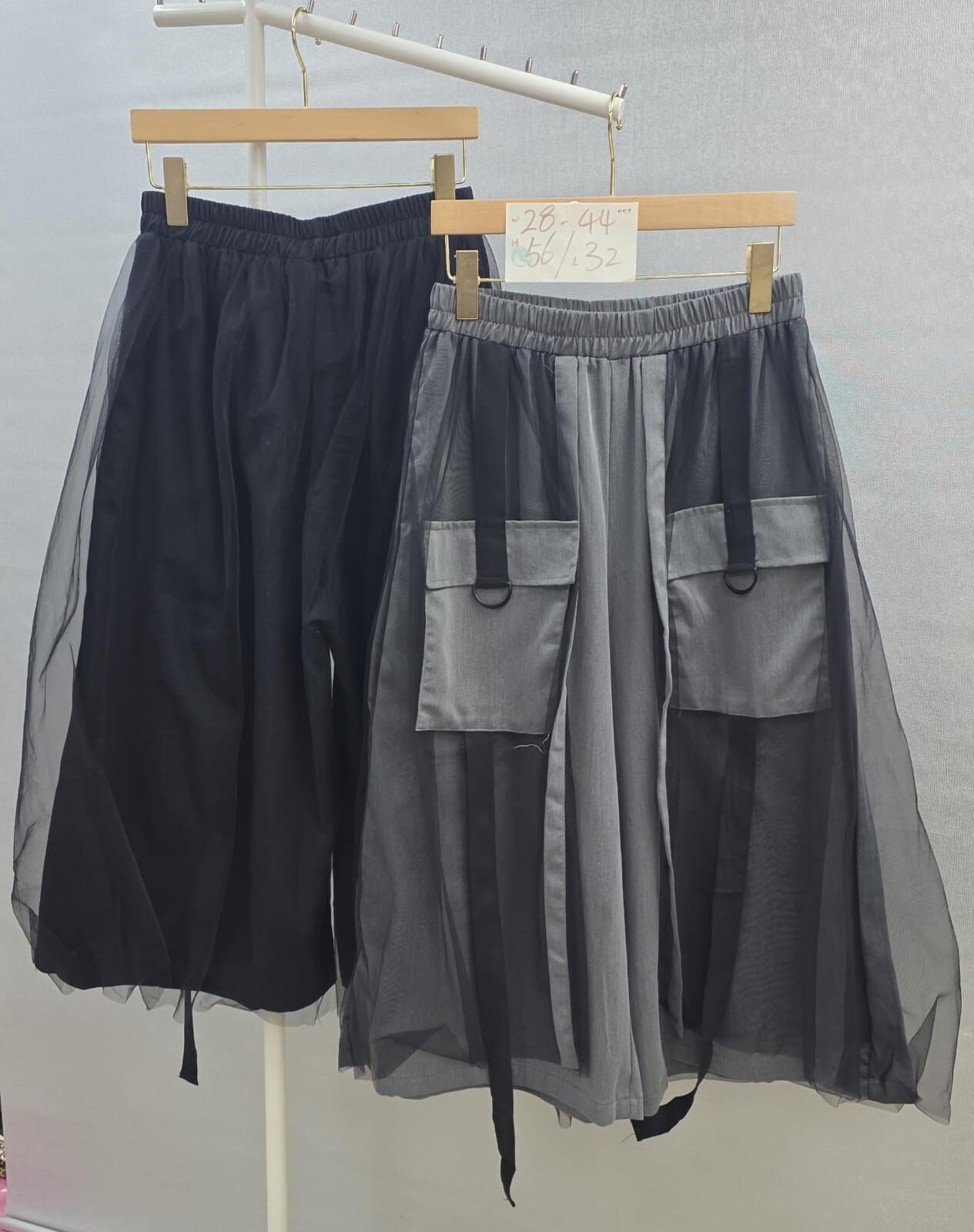 Cf1625   橡筋腰拼布裙褲   腰28-44   hip56  長32  共享優惠：購物滿3件每件減$20