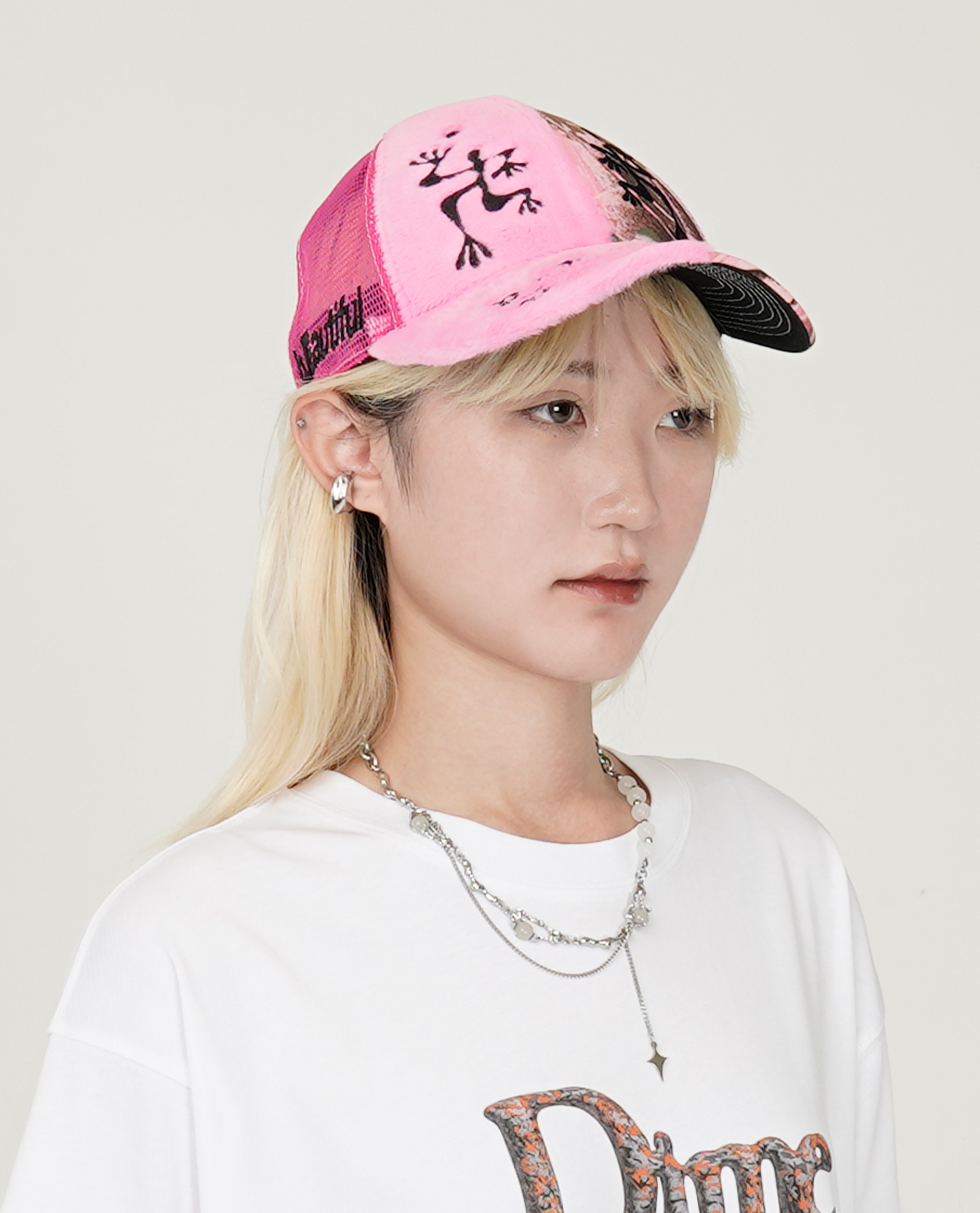 b.Eautiful Biyu Trucker Hat (Pink Plush / Pink Camo) - Collection*13