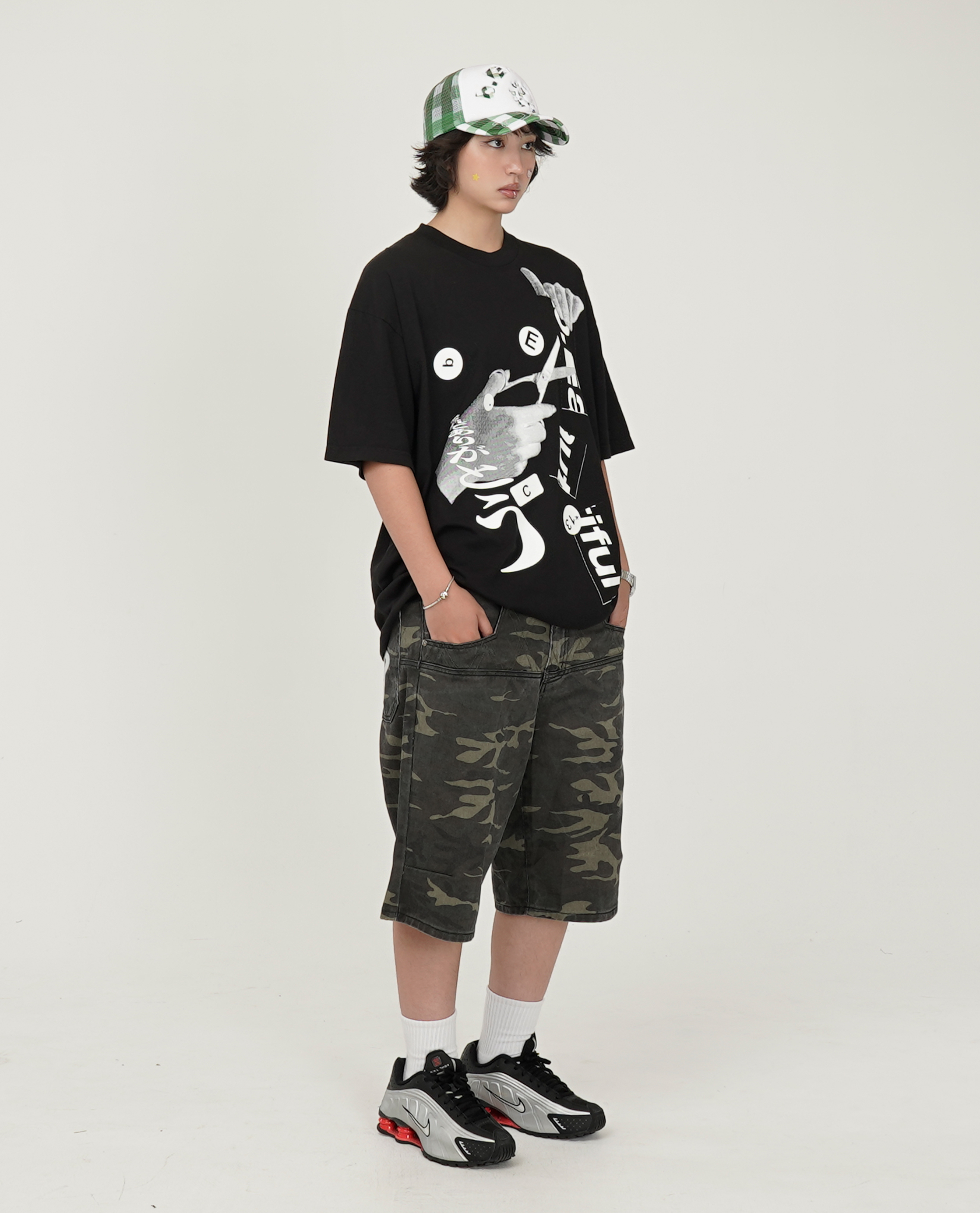 STARTEAM DROP JEAN SHORTS CAMO - 25FW