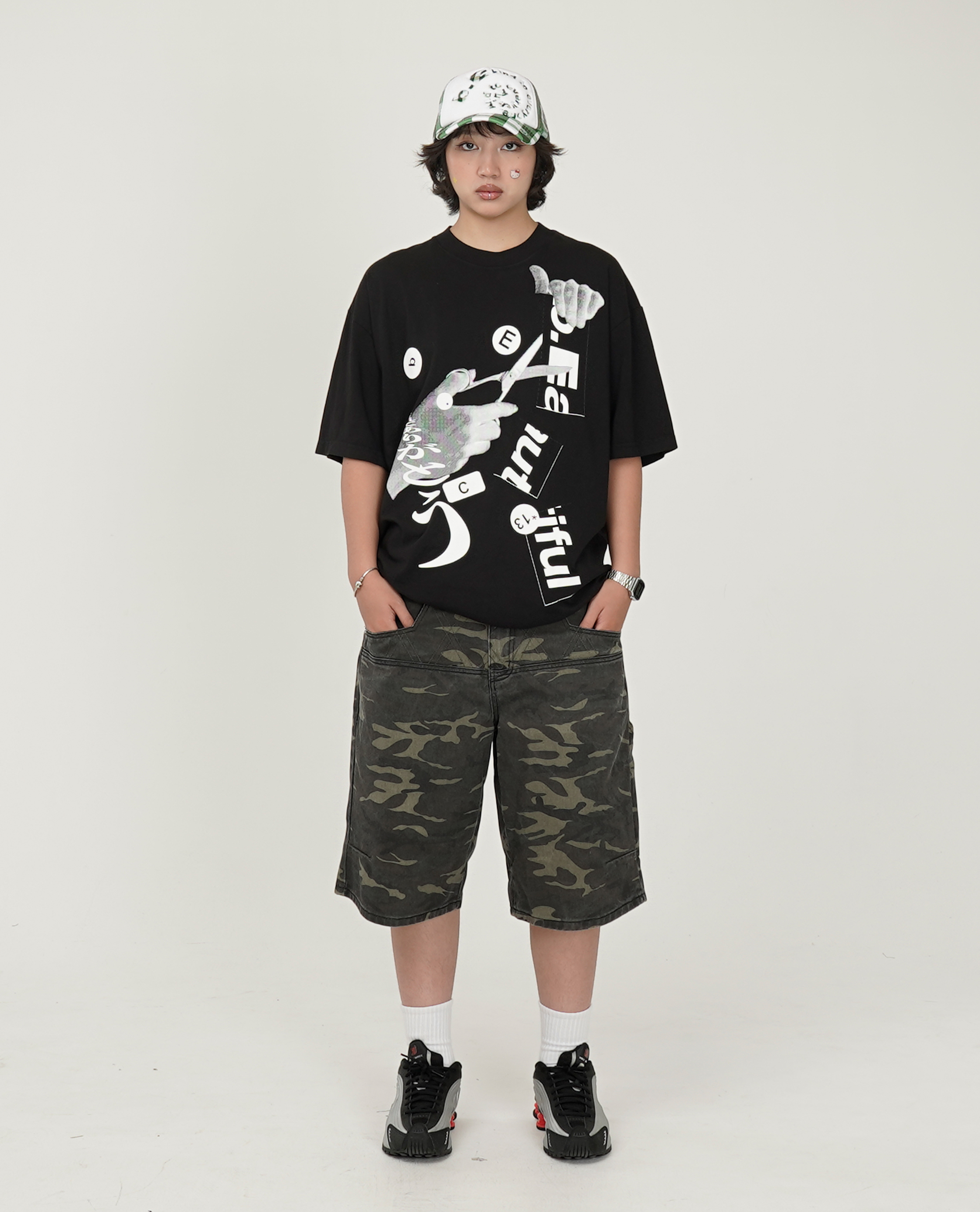 STARTEAM DROP JEAN SHORTS CAMO - 25FW