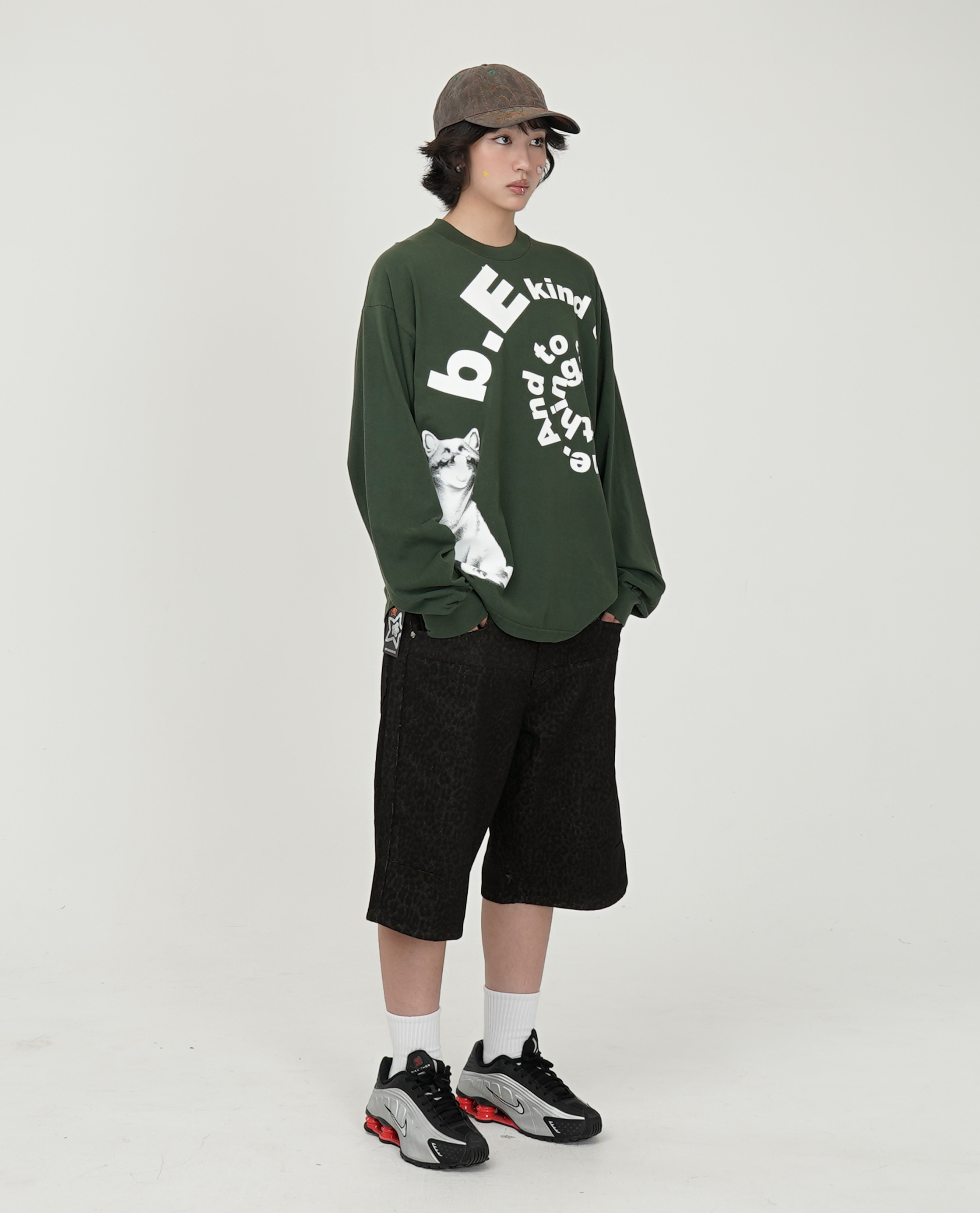 STARTEAM DROP JEAN SHORTS LEOPARD - 25FW