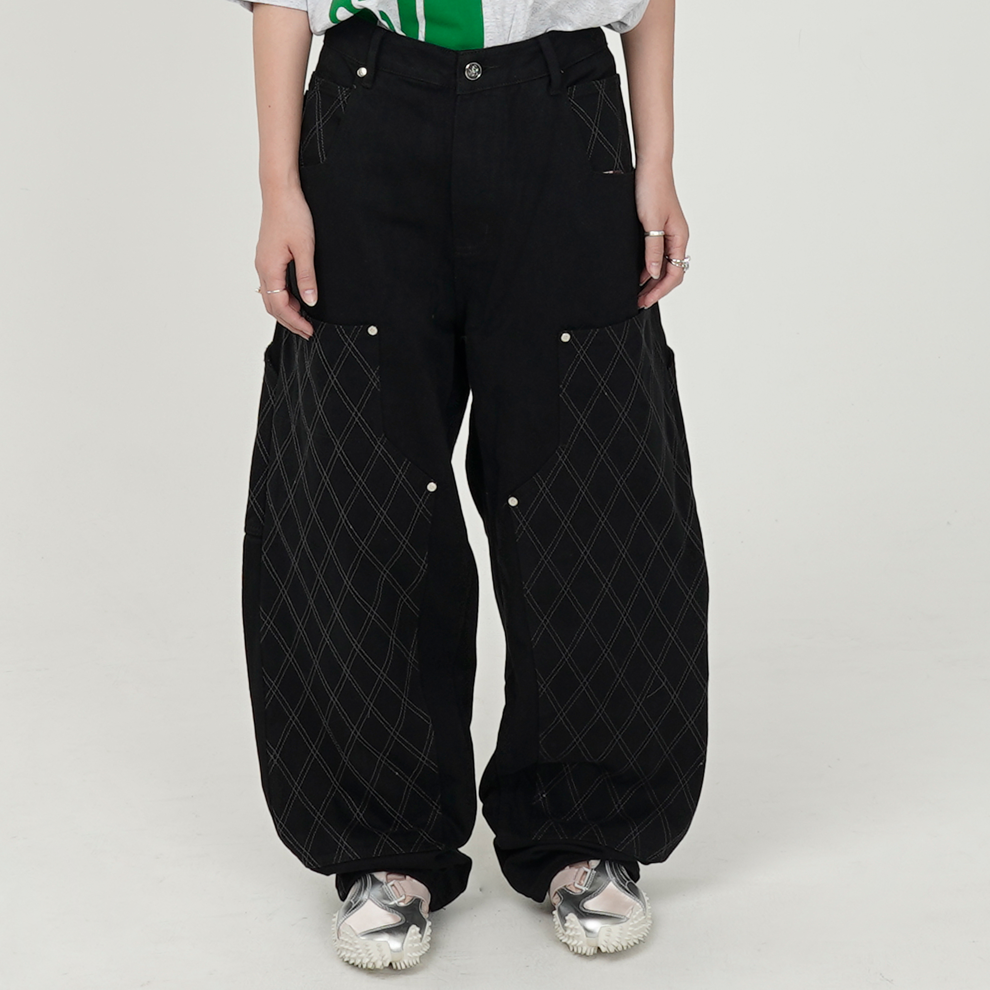 STARTEAM CROSS STITCH DOUBLE KNEE JEANS - 25FW