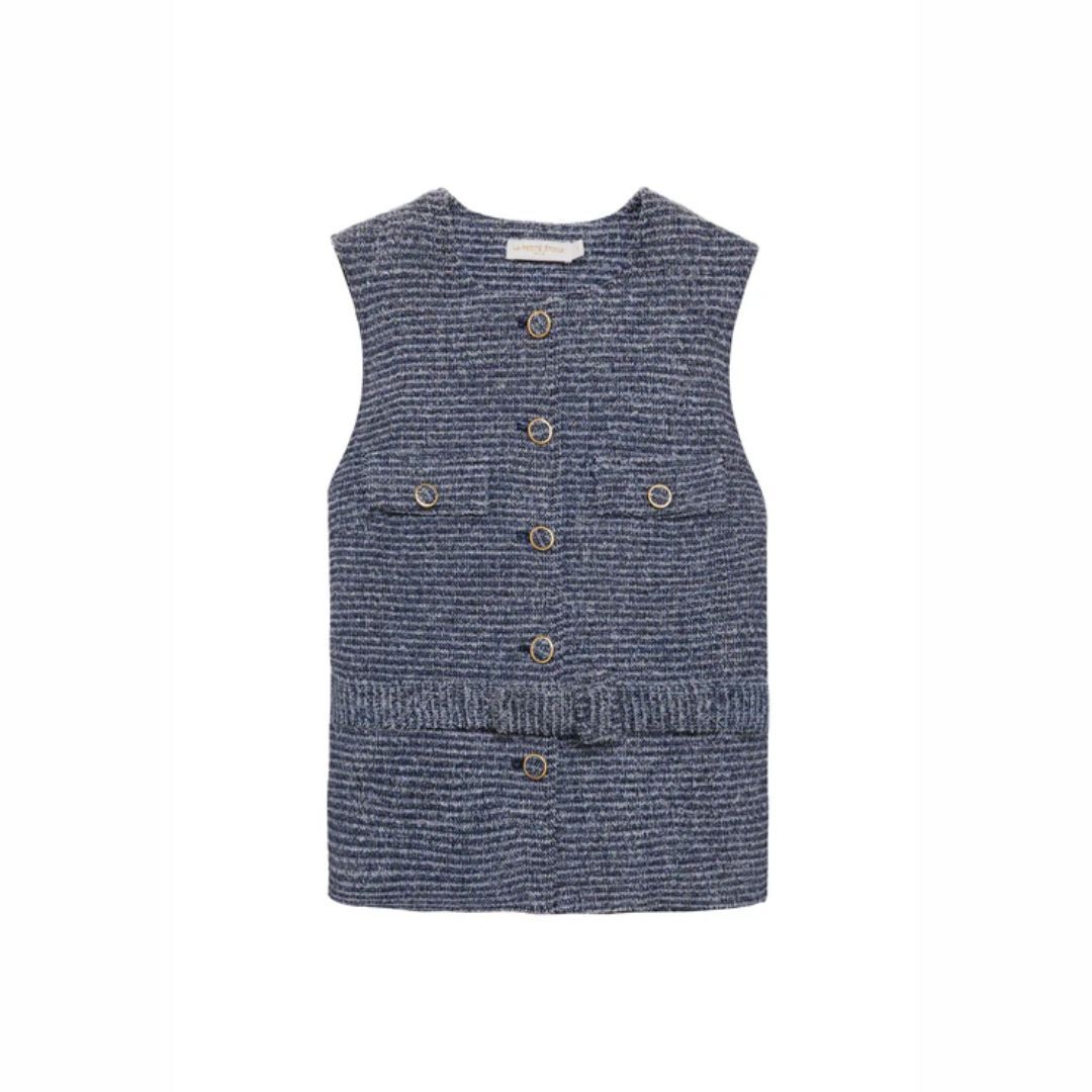 1LP1018-026 LA PETITE ETOILE Vikli Sleeveless Jacket Navy #VIKLI-V112521C8A/25-MARINE (C-EU-E)