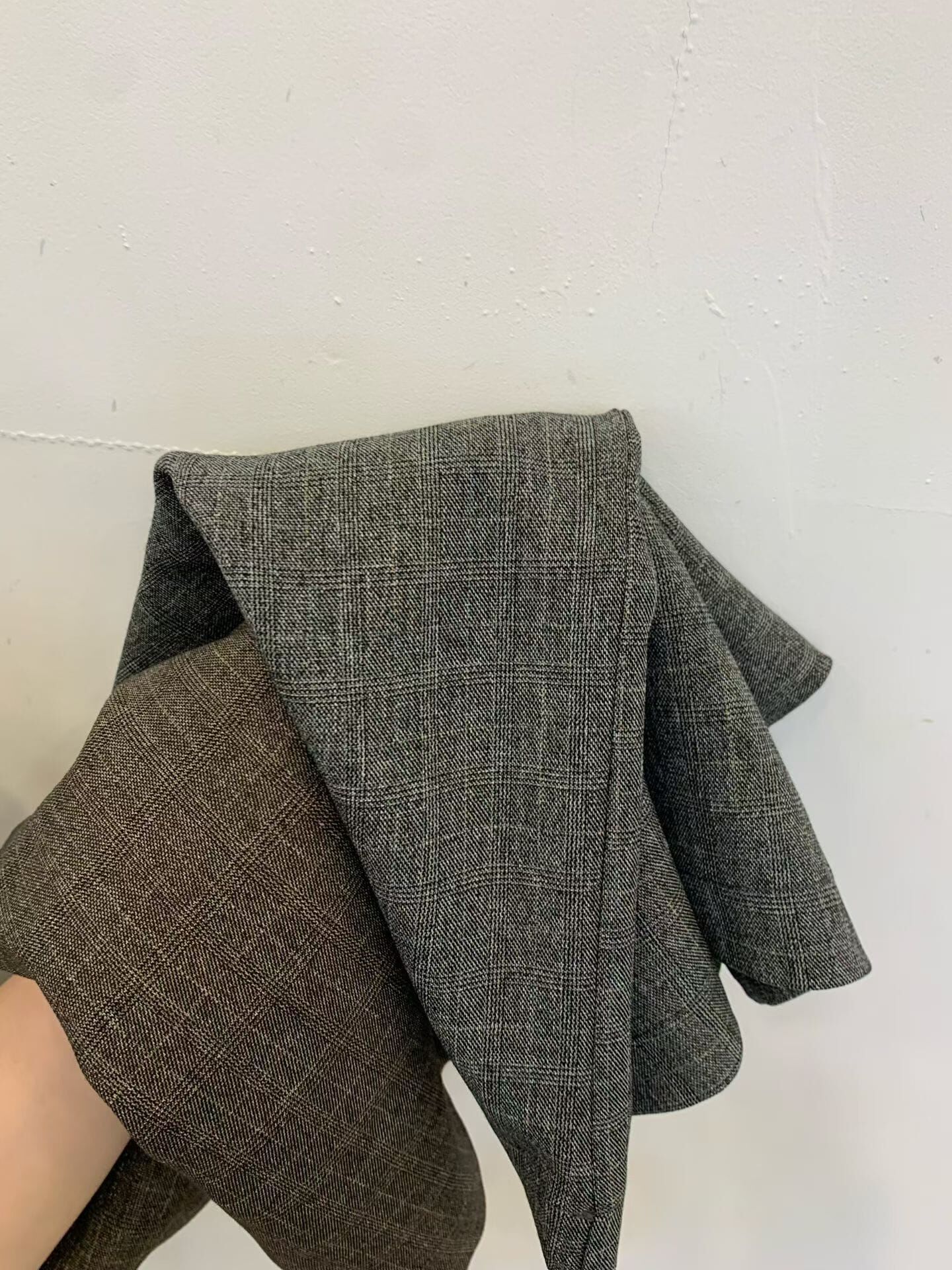 FP5114 鬆緊綁帶格紋西褲