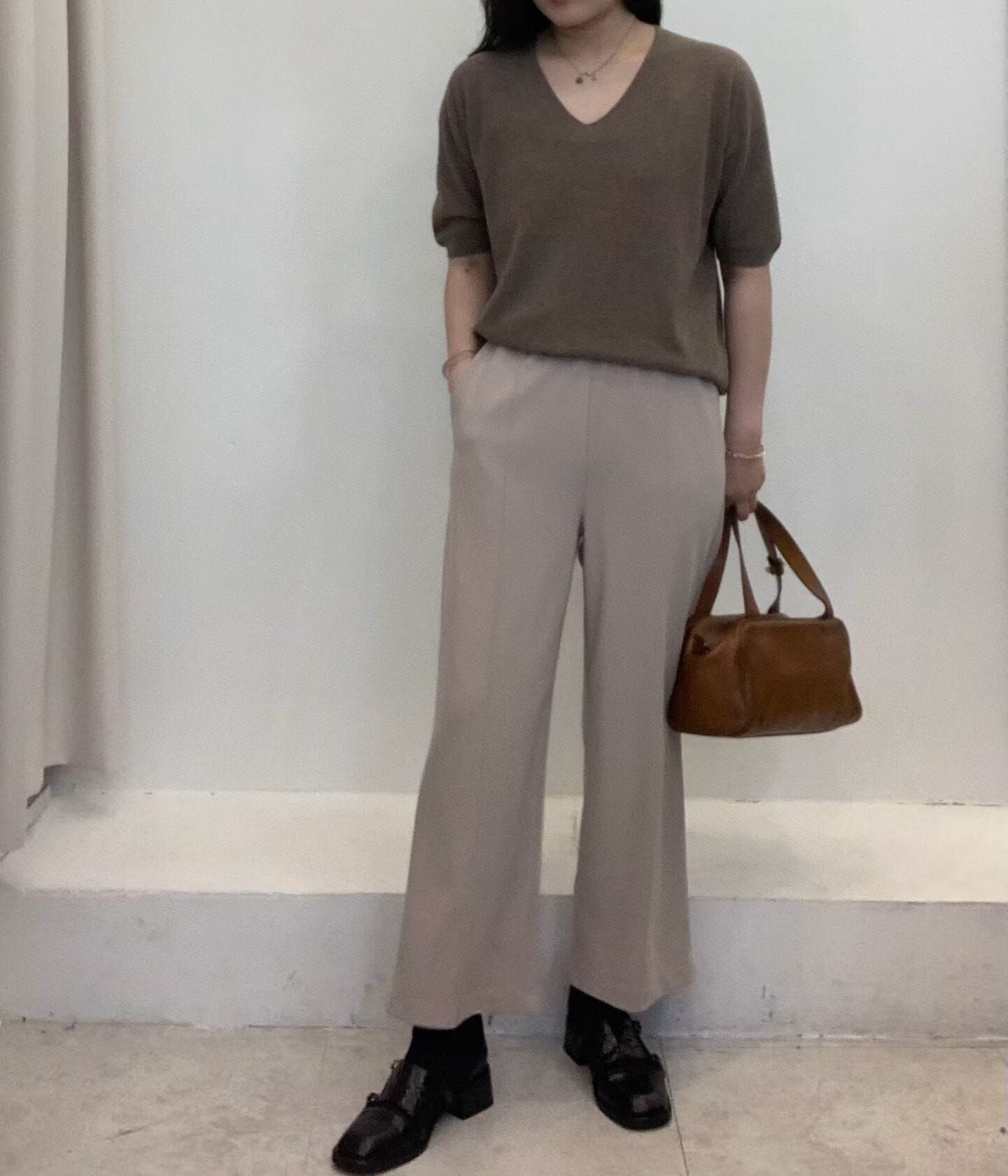 FP5118 全鬆緊寬鬆九分西褲(S/M/L)