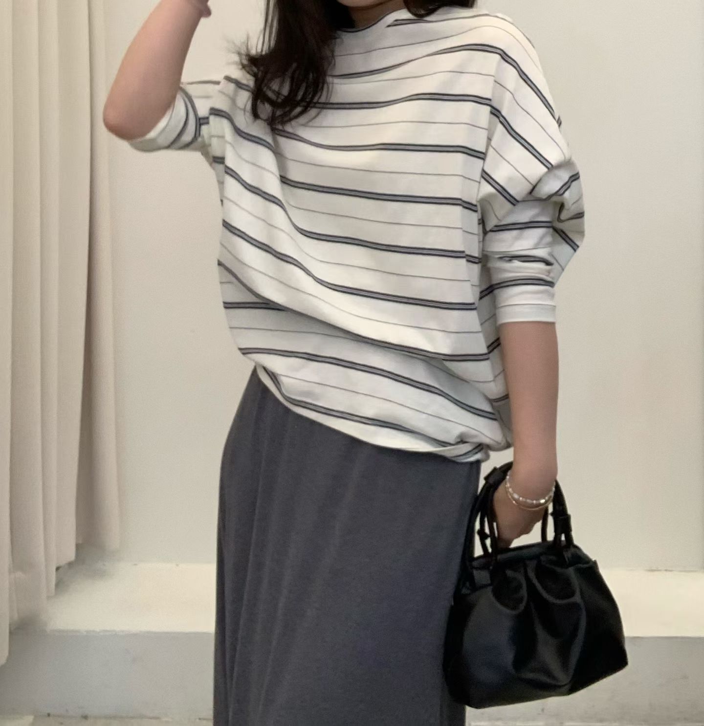 FP5119 飛鼠袖條紋上衣