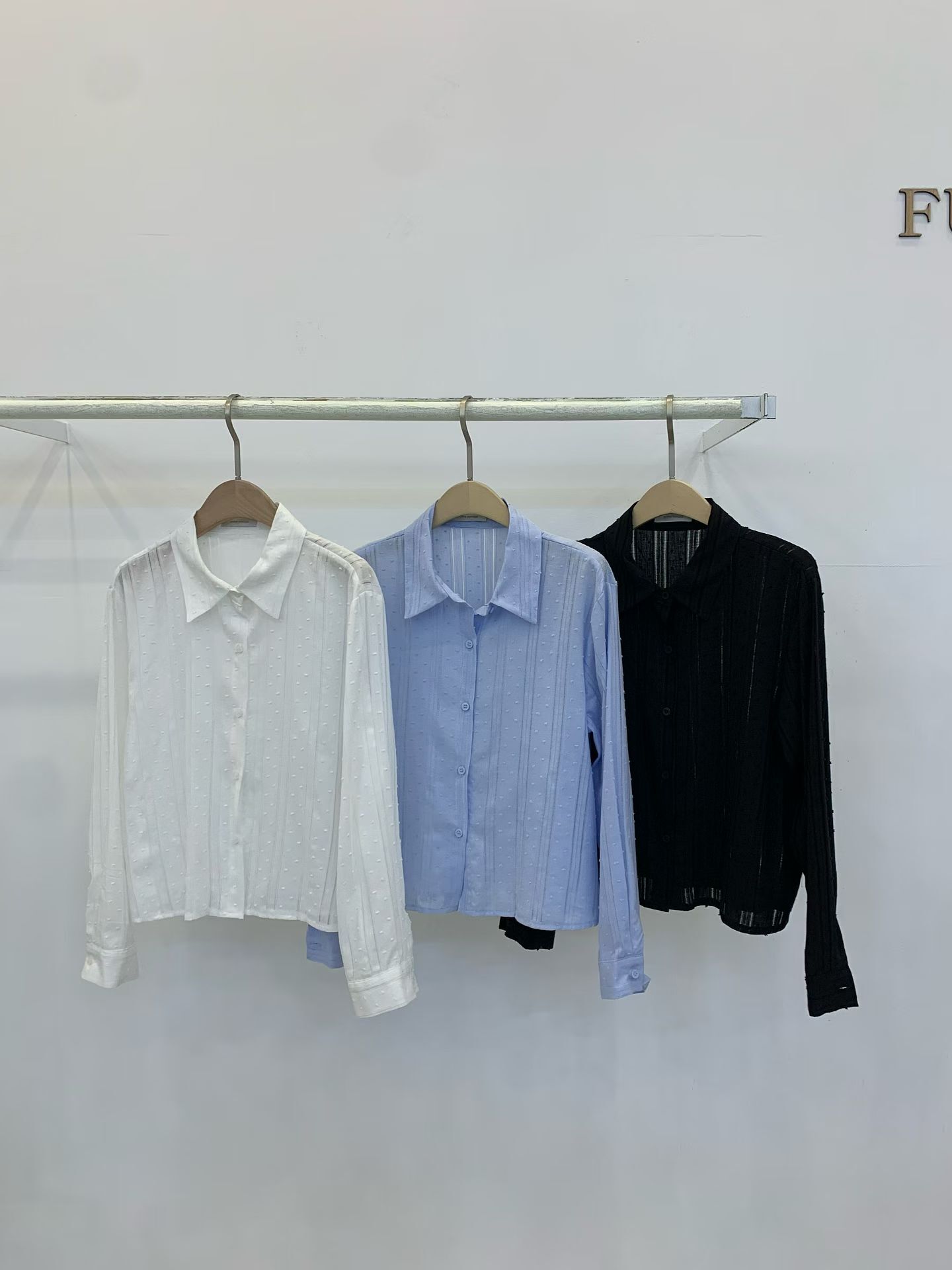 FP5120 雪花條紋開釦襯衫