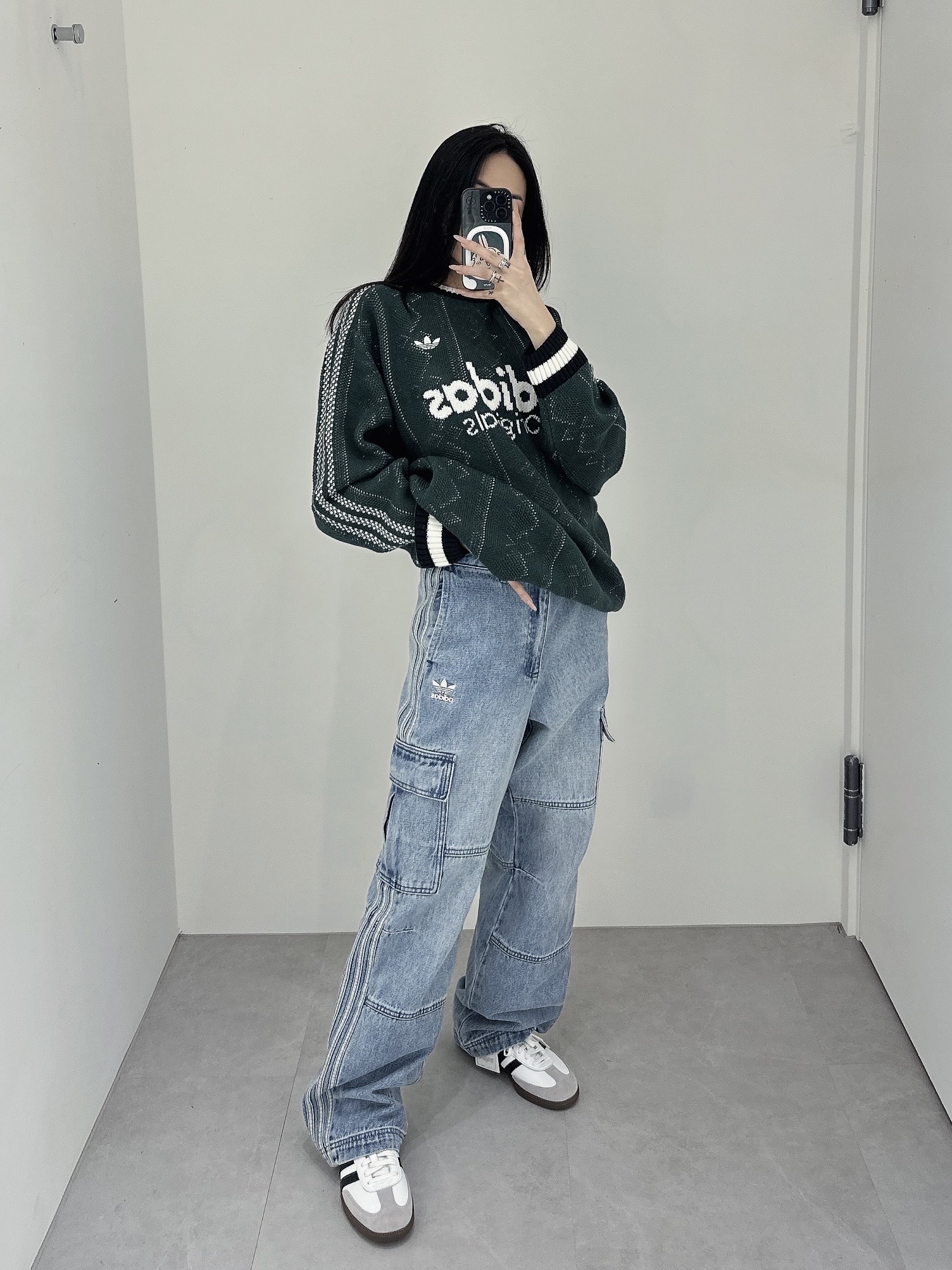 ADIDAS ORIGINALS 梭織工藝 牛仔長褲(男款)